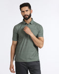 Sage Green Textured Polo - Tomb