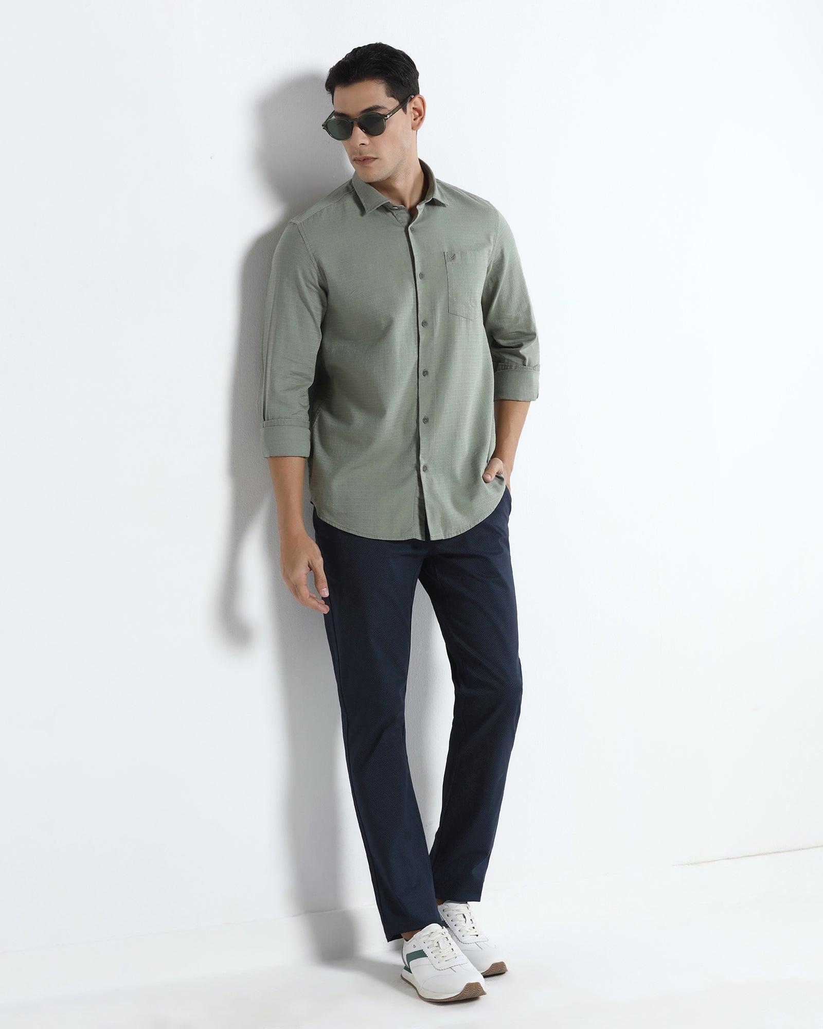 Sage Green Textured Shirt - Arthur