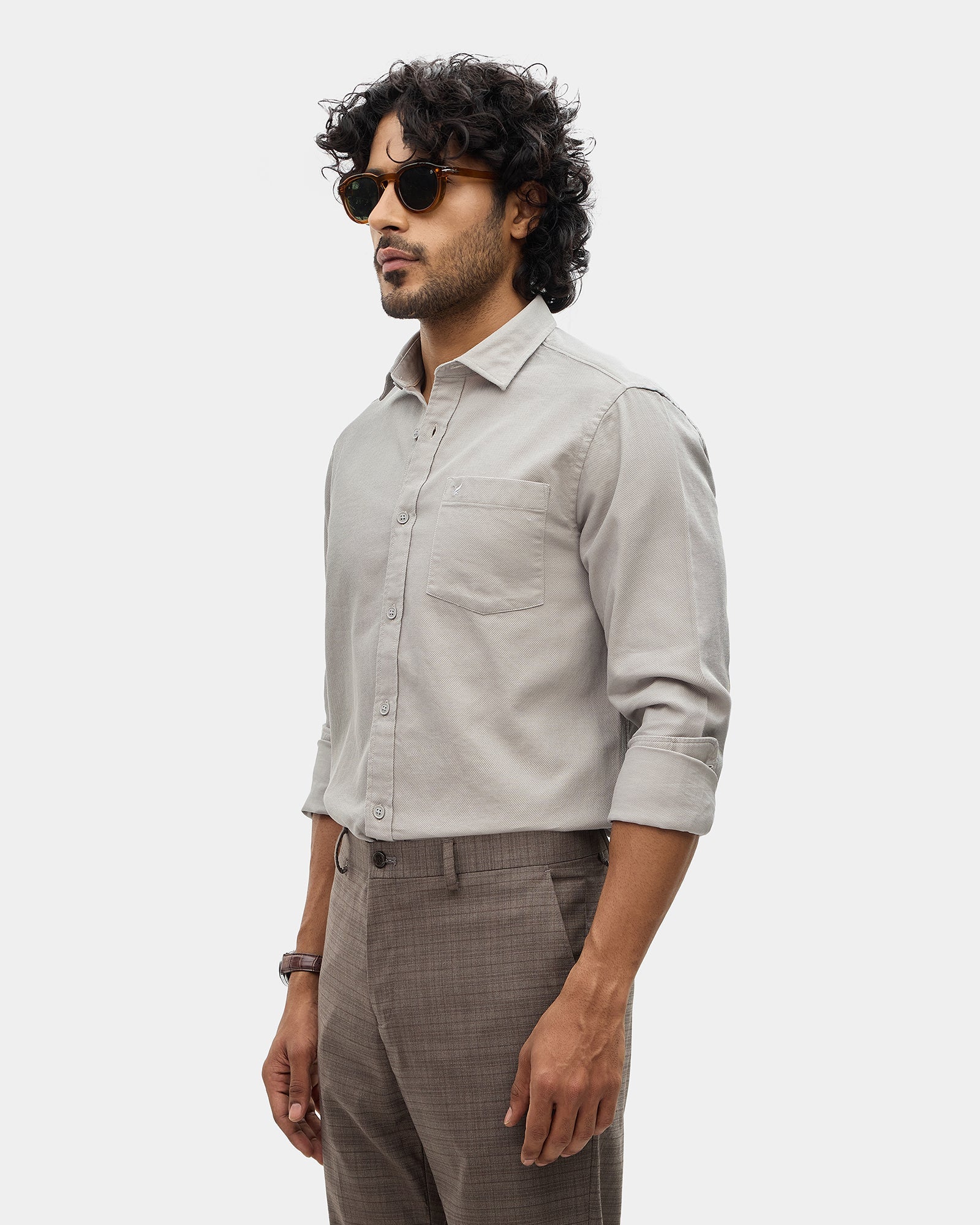 Sage Green Textured Shirt - Caty