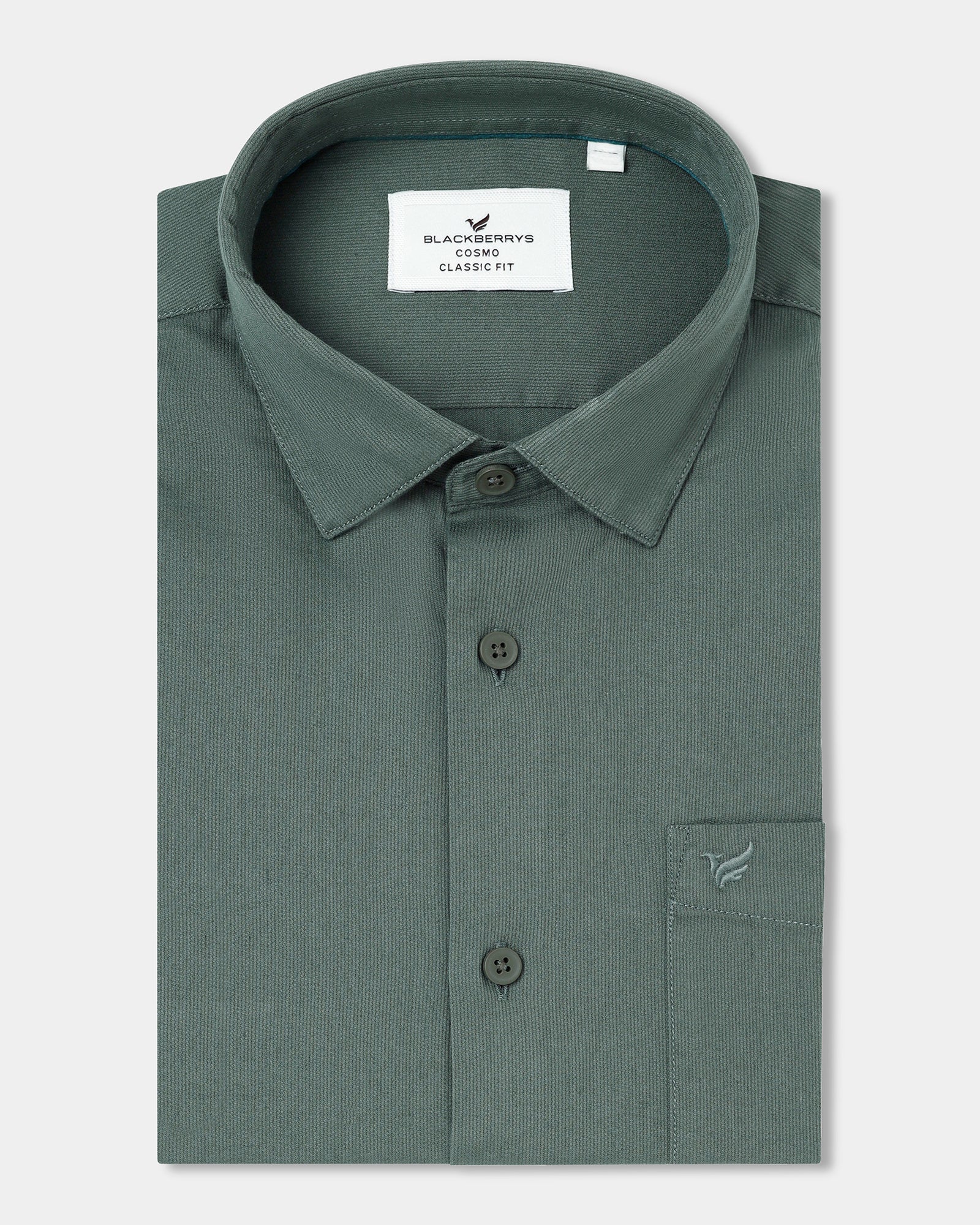 Sage Green Textured Shirt - Nuvan