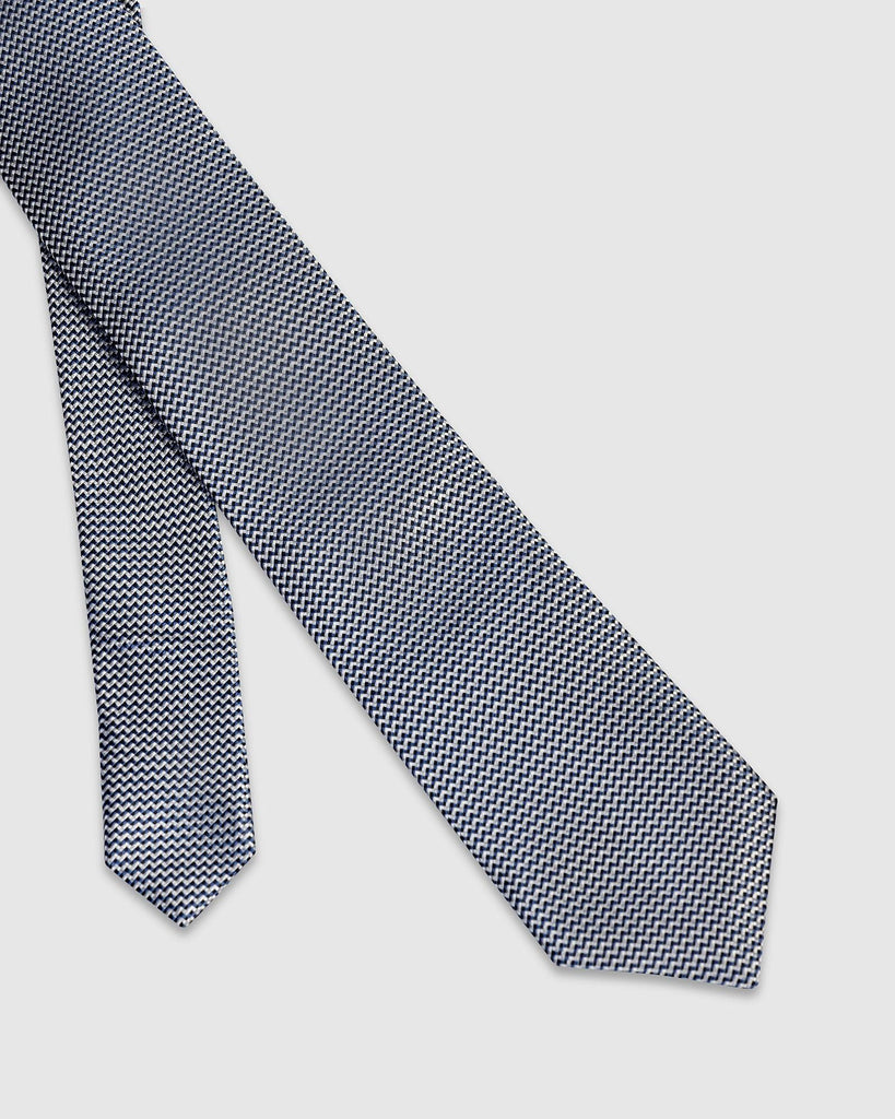 Silk Blue Printed Tie - Valery