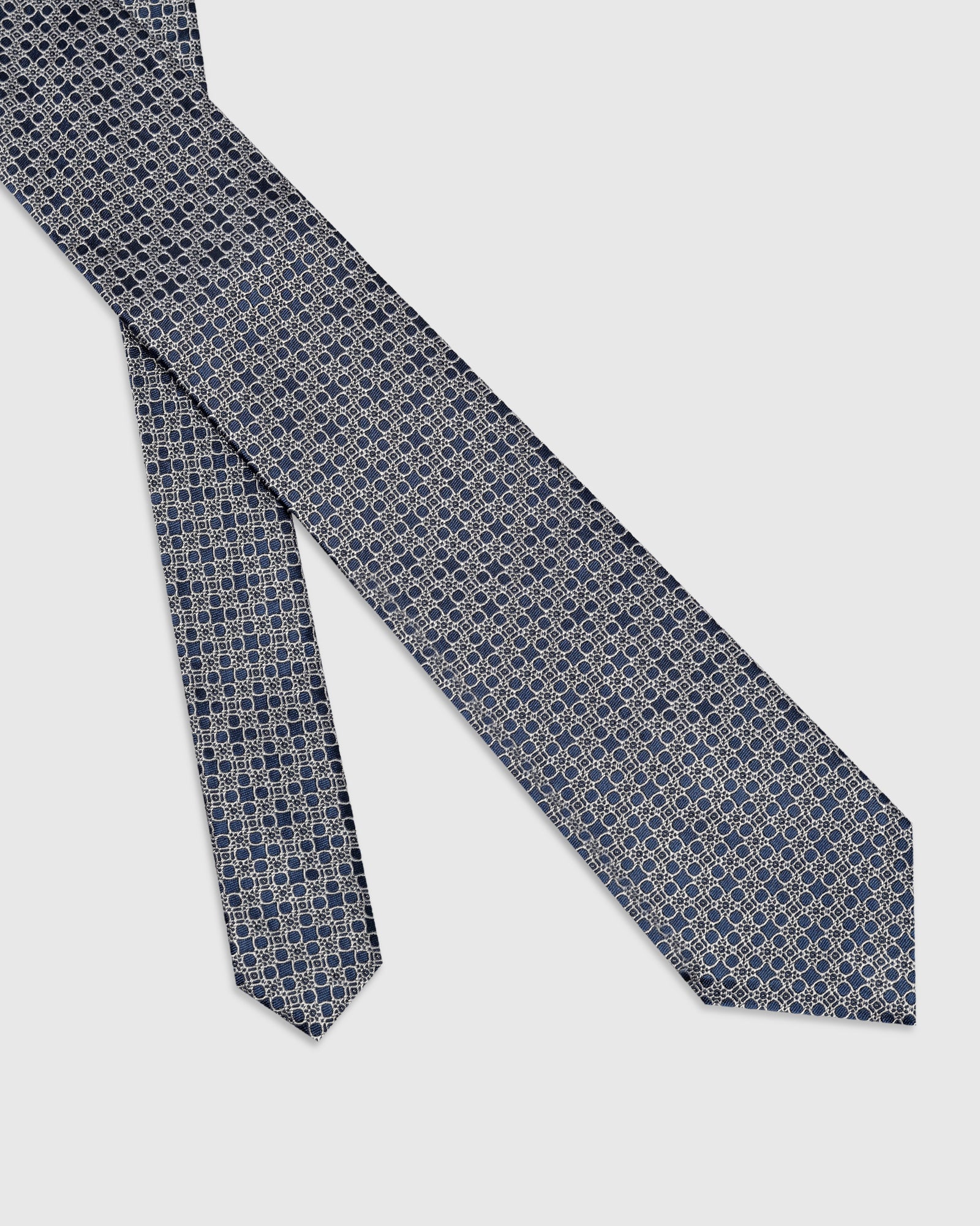 Silk Blue Printed Tie - Varek