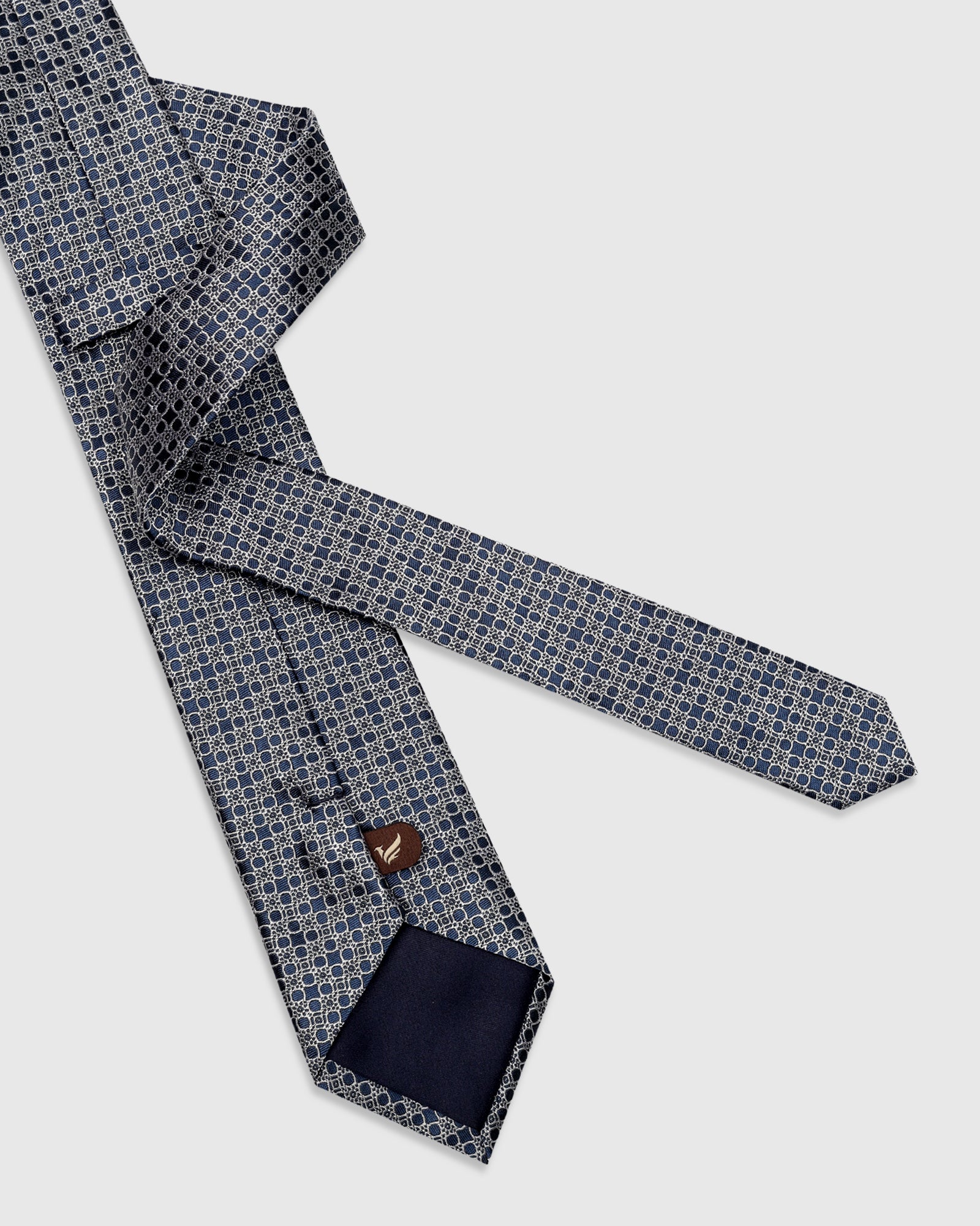 Silk Blue Printed Tie - Varek