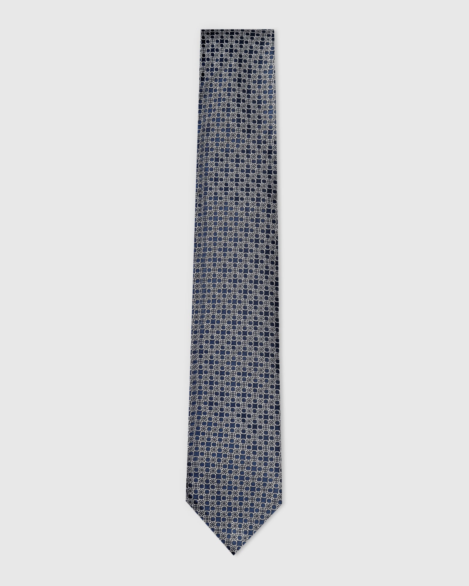 Silk Blue Printed Tie - Varek