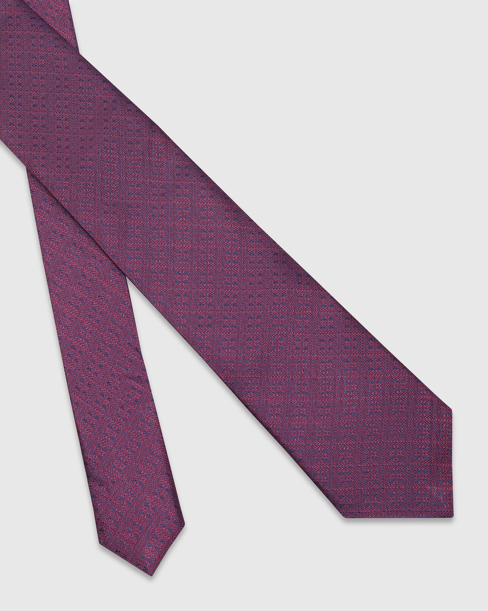 Silk Burgandy Printed Tie - Vanor