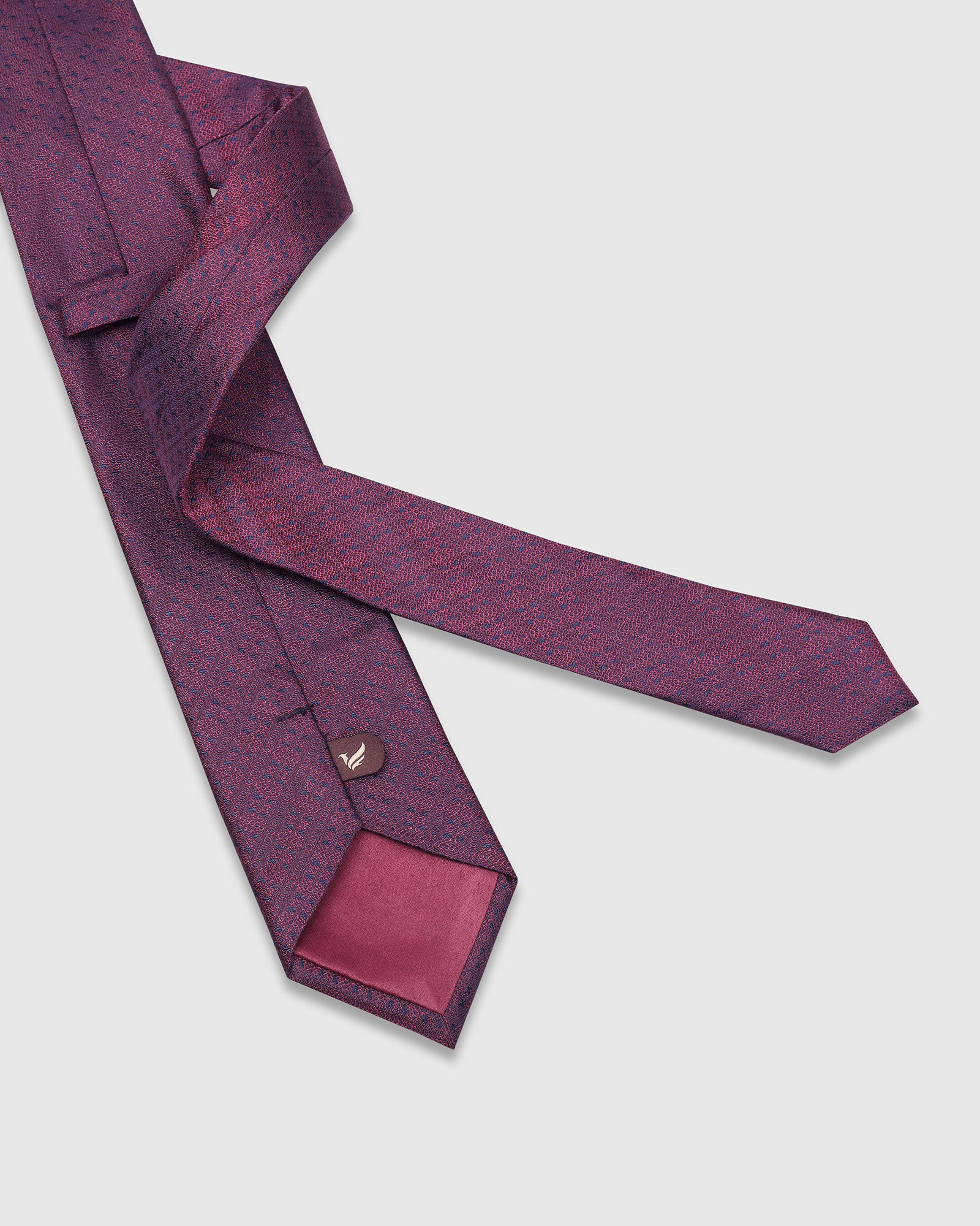 Silk Burgandy Jacquard Tie - Vanor