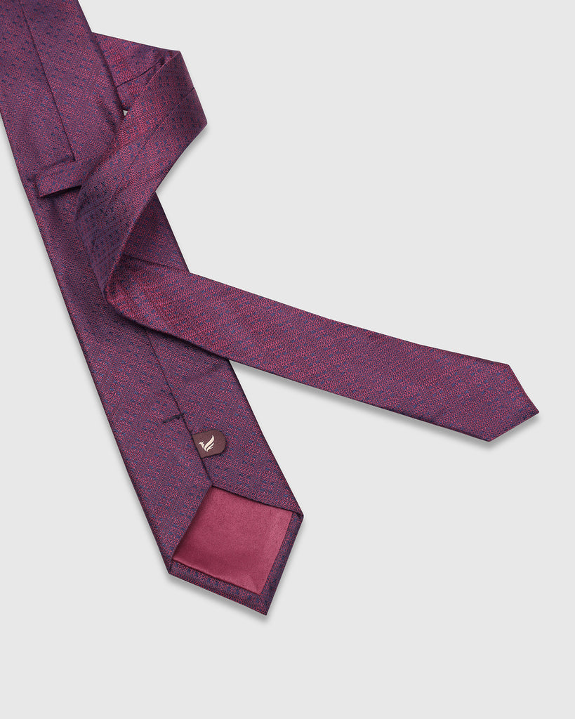 Silk Burgandy Printed Tie - Vanor