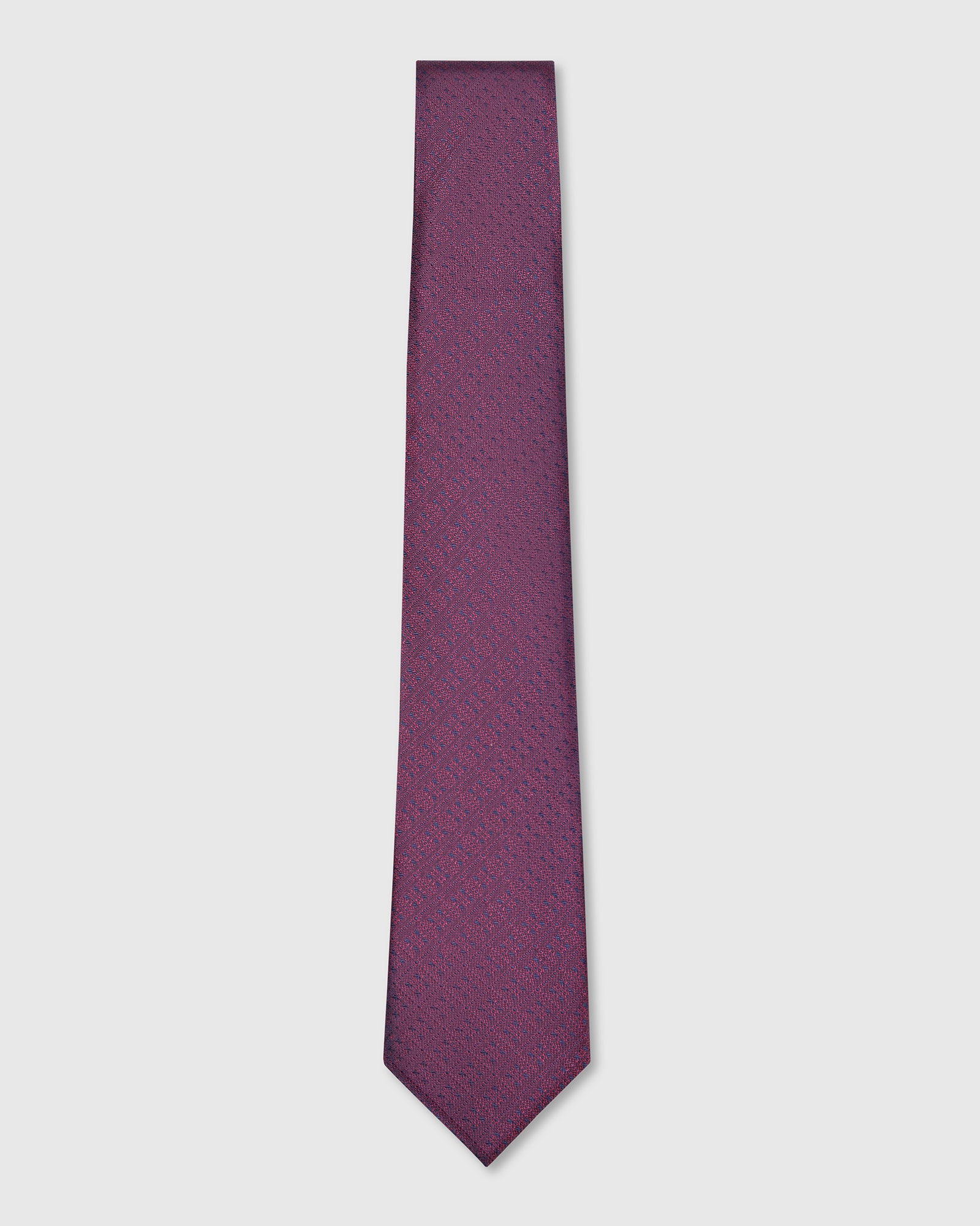 Silk Burgandy Printed Tie - Vanor