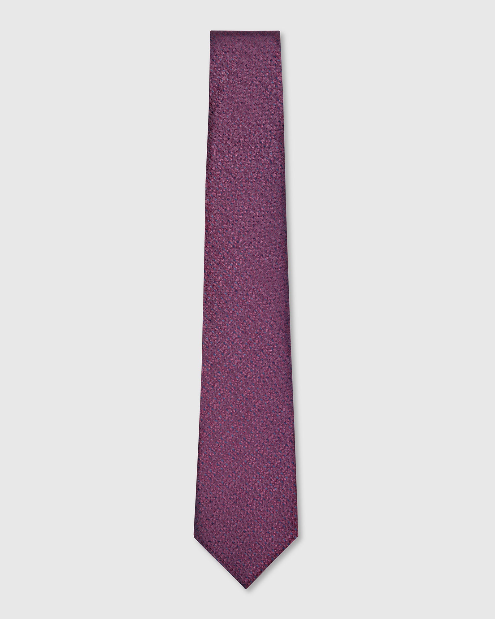 Silk Burgandy Jacquard Tie - Vanor