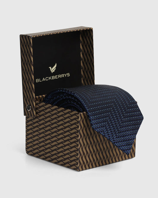 Silk Dark Navy Jacquard Tie - Valdimir