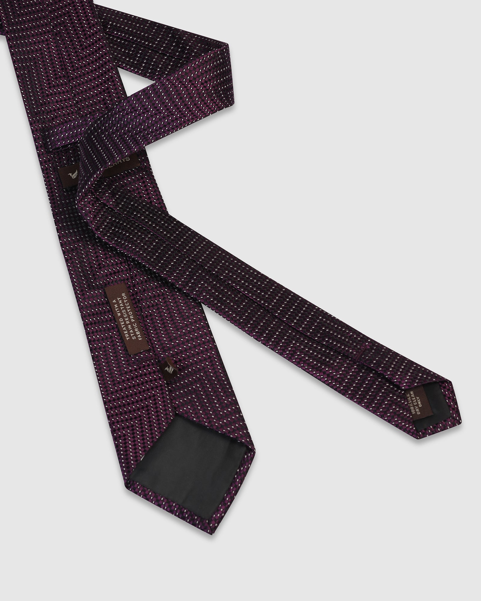 Silk Dark Purple Printed Tie - Valdimir