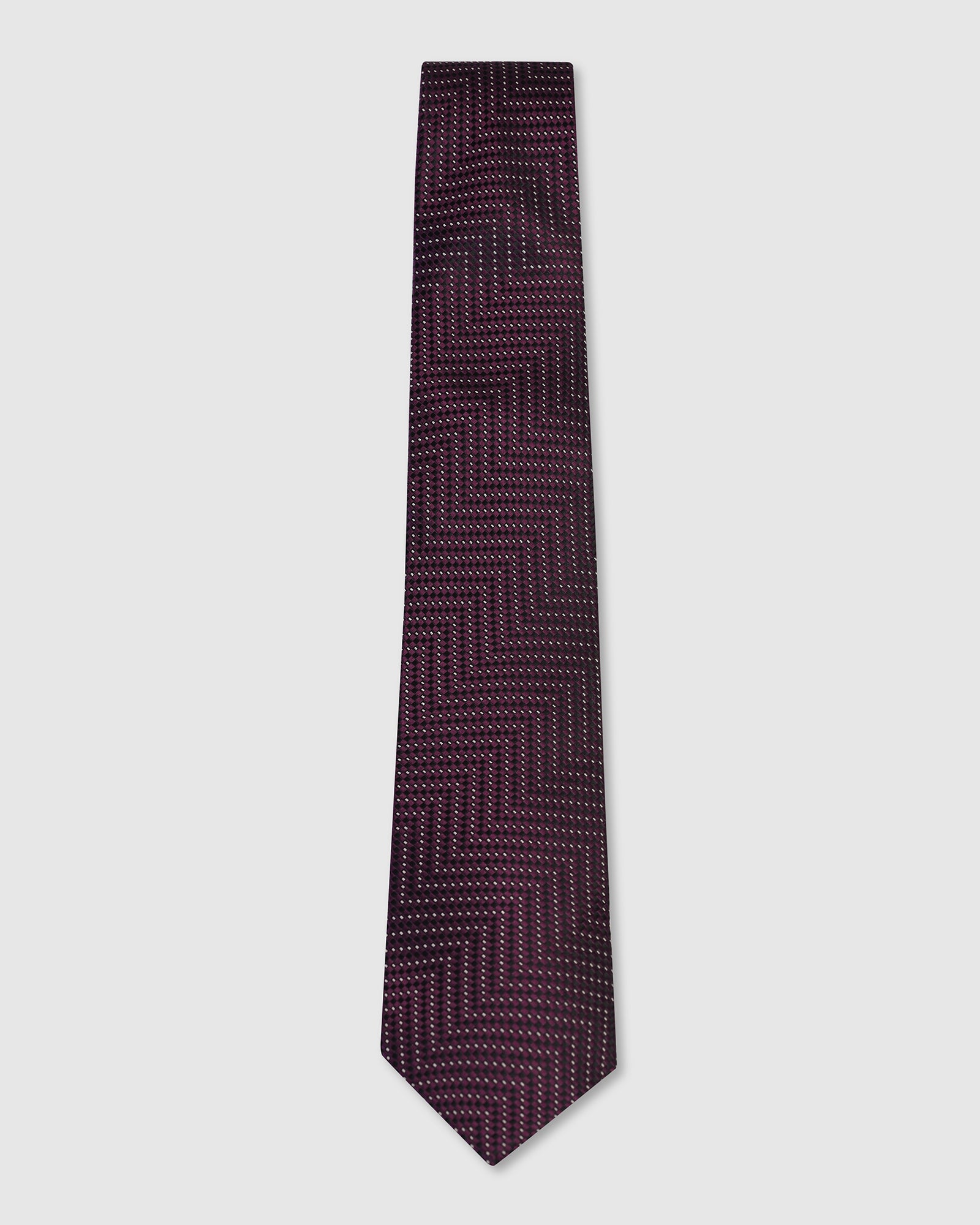 Silk Dark Purple Printed Tie - Valdimir