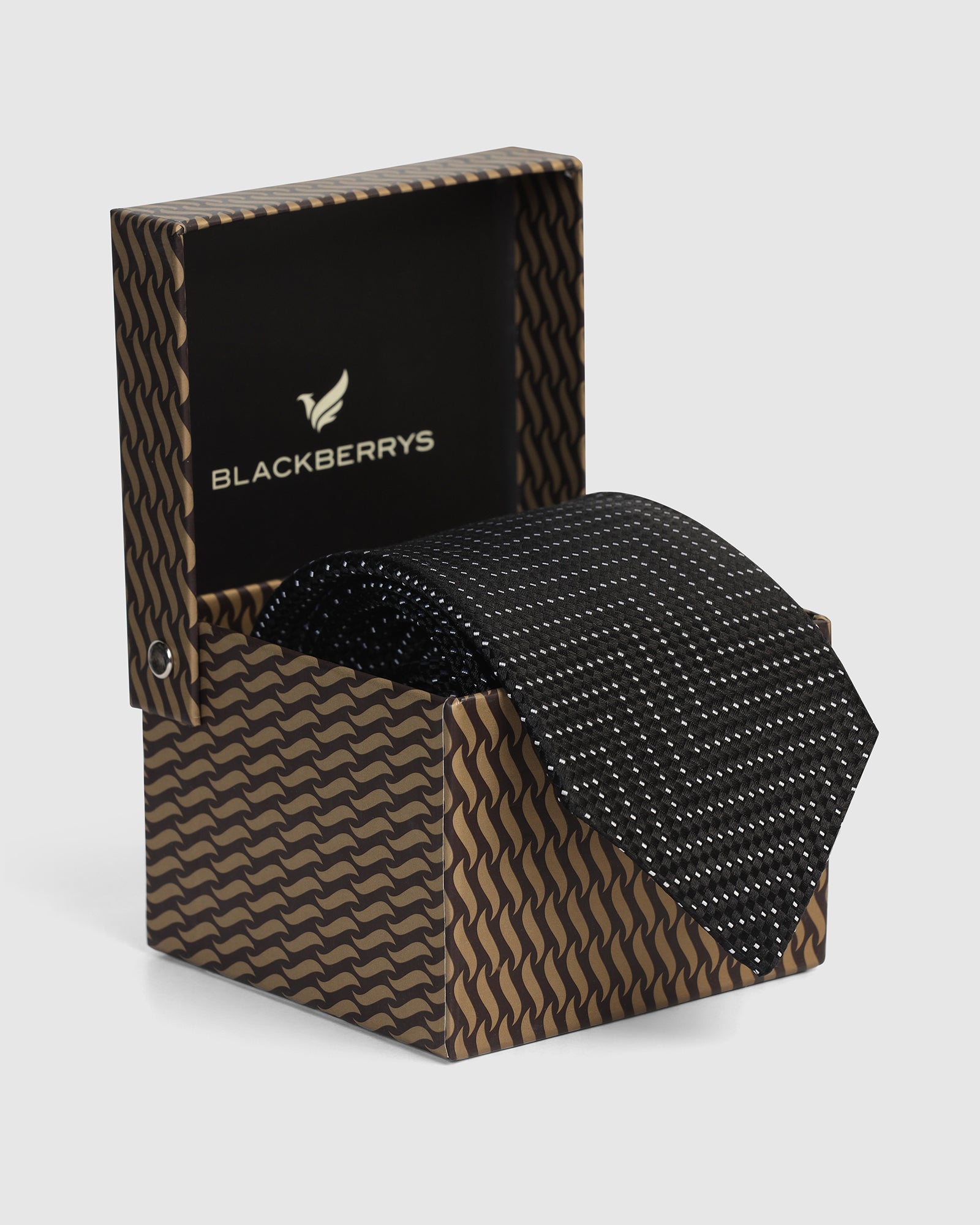 Silk Jet Black Printed Tie - Valdimir
