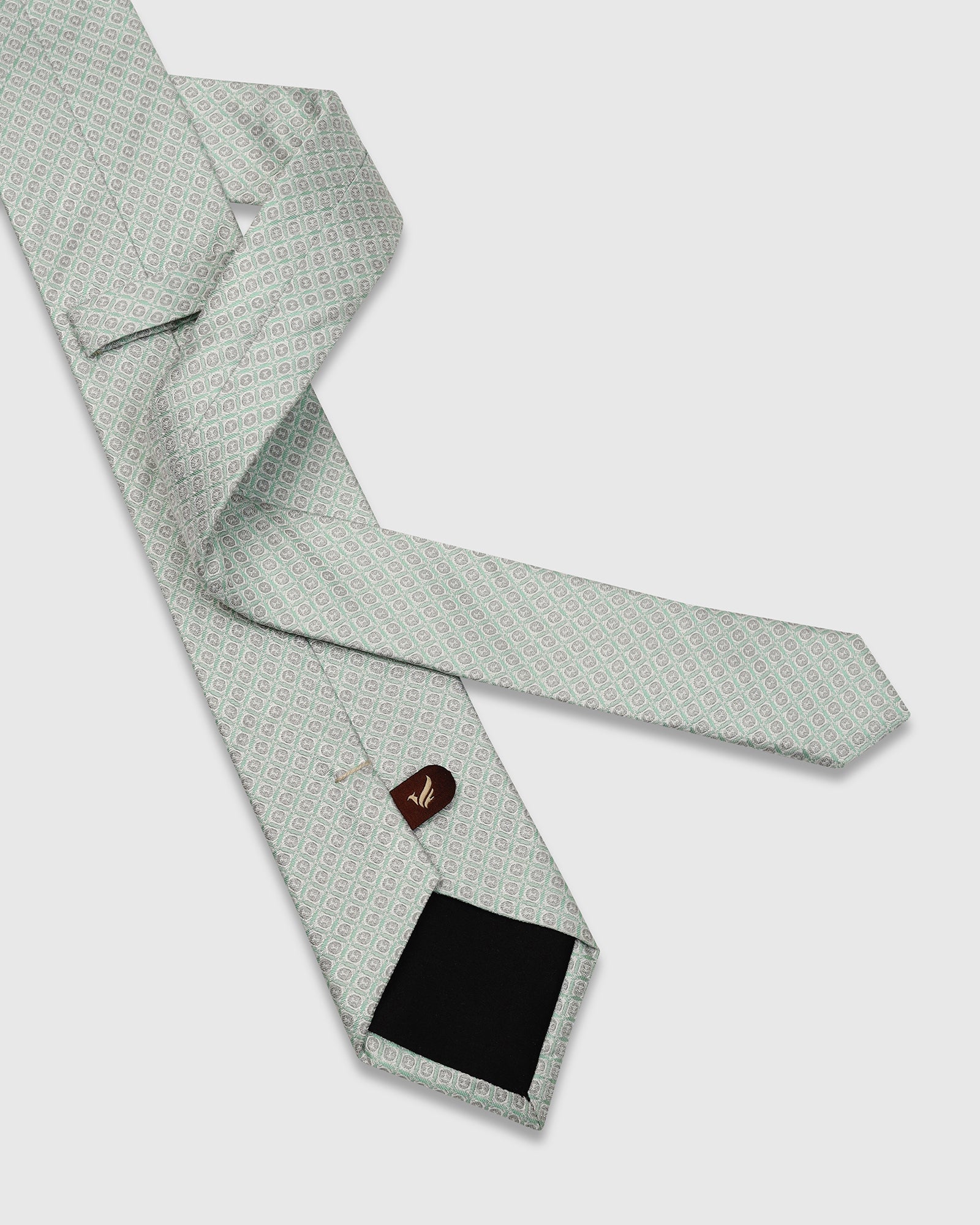 Silk Light Green Printed Tie - Vera