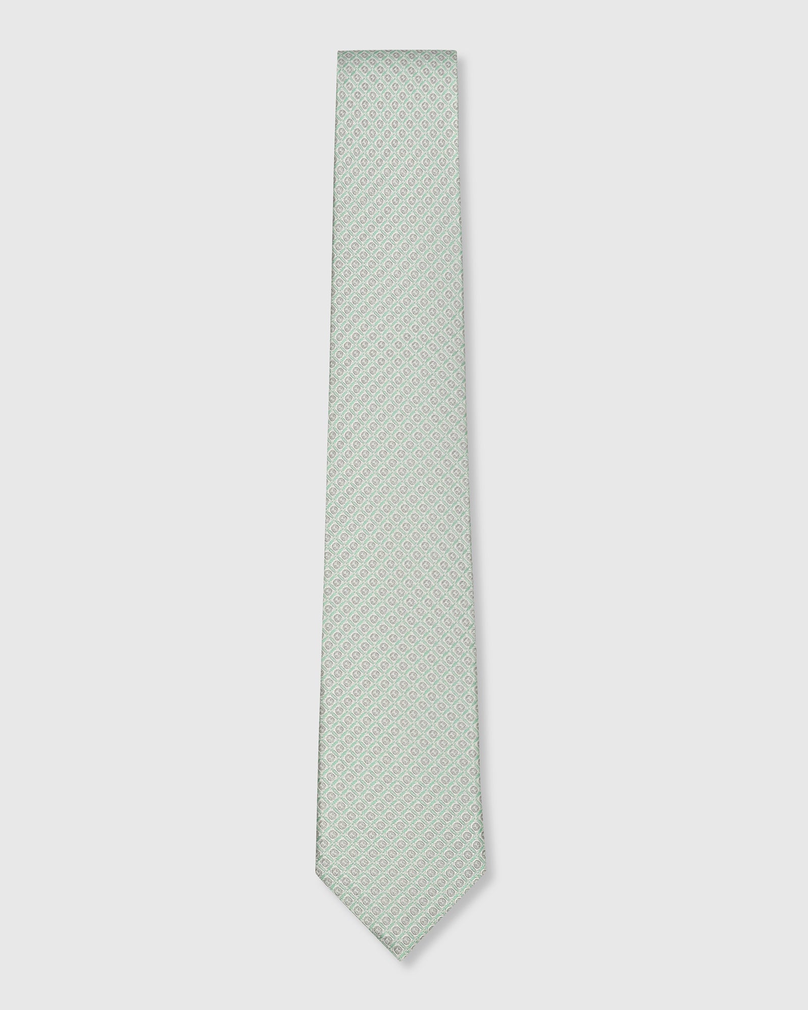 Silk Light Green Printed Tie - Vera