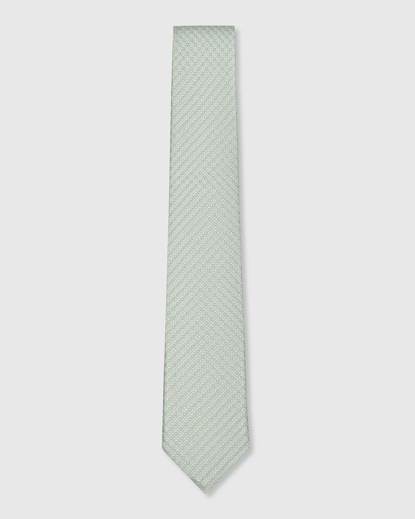 Silk Light Green Printed Tie - Vera