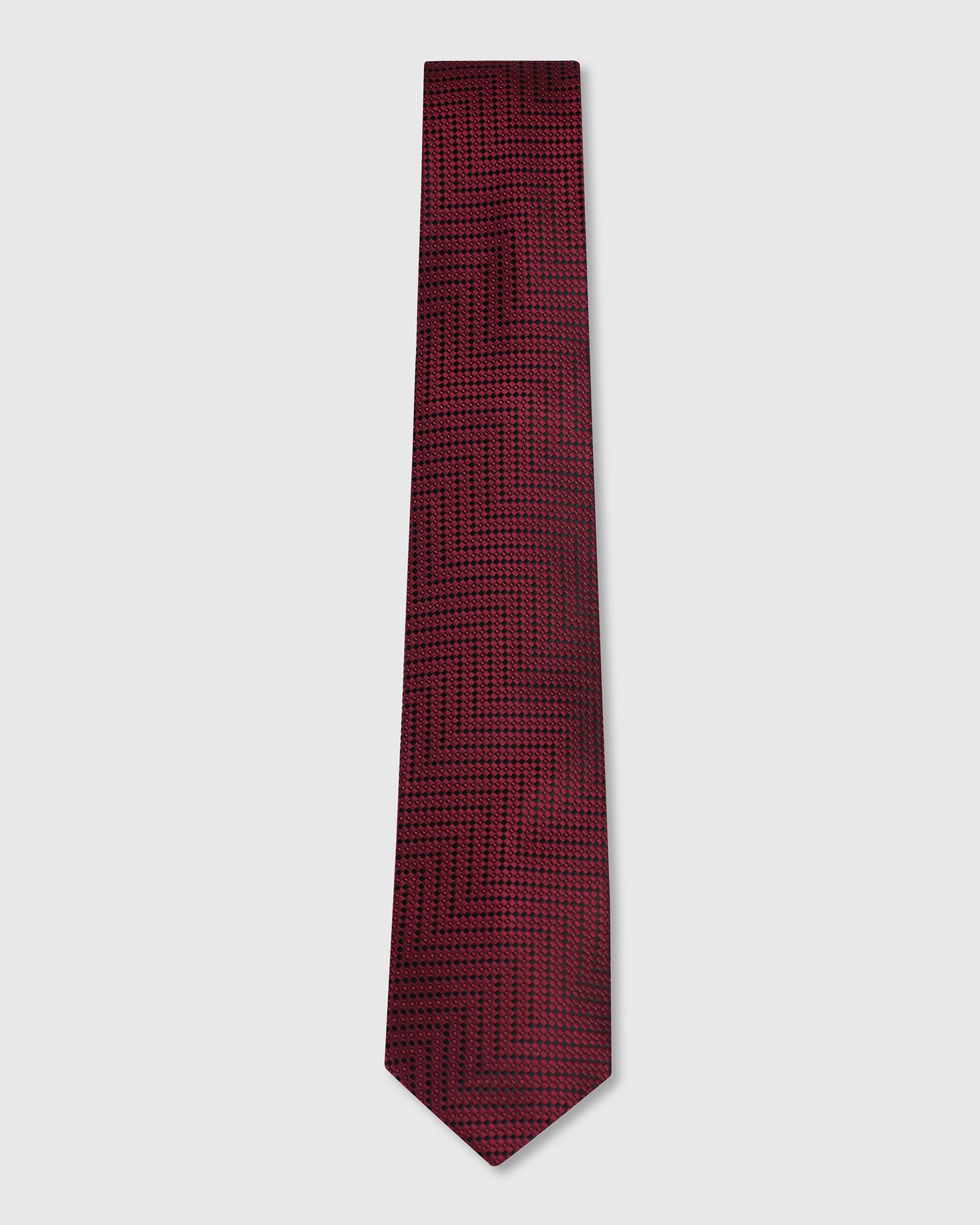 Silk Maroon Printed Tie - Valdimir