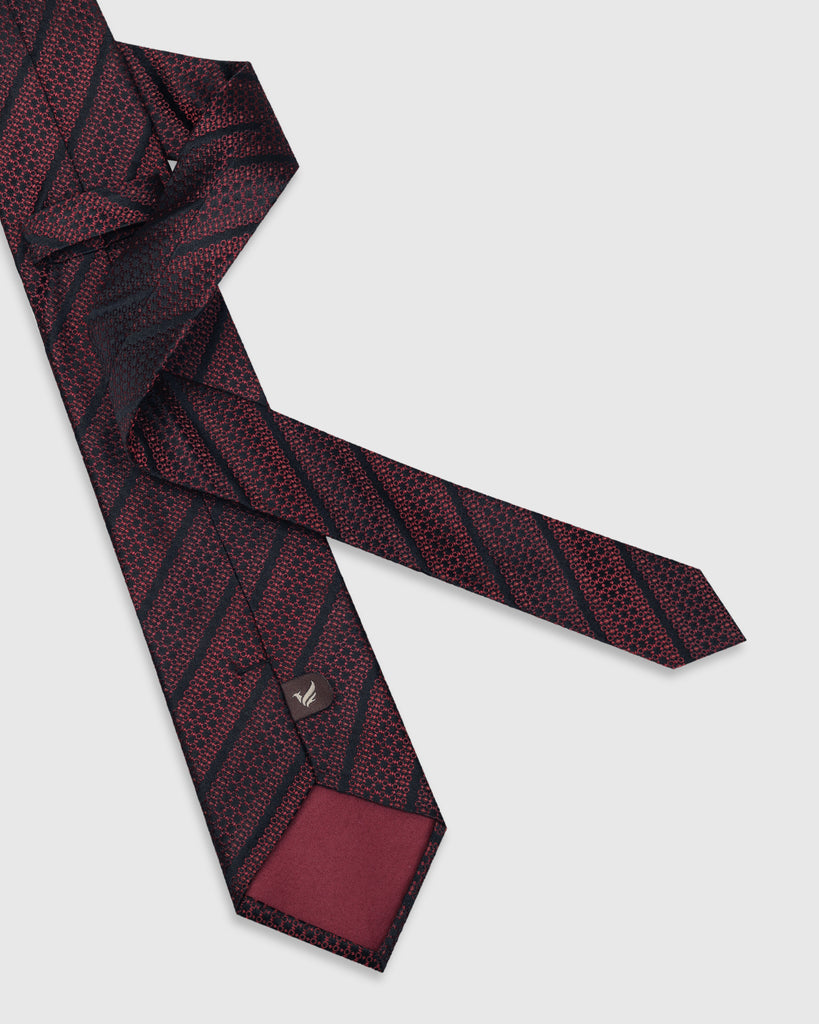 Silk Maroon Printed Tie - Vaso