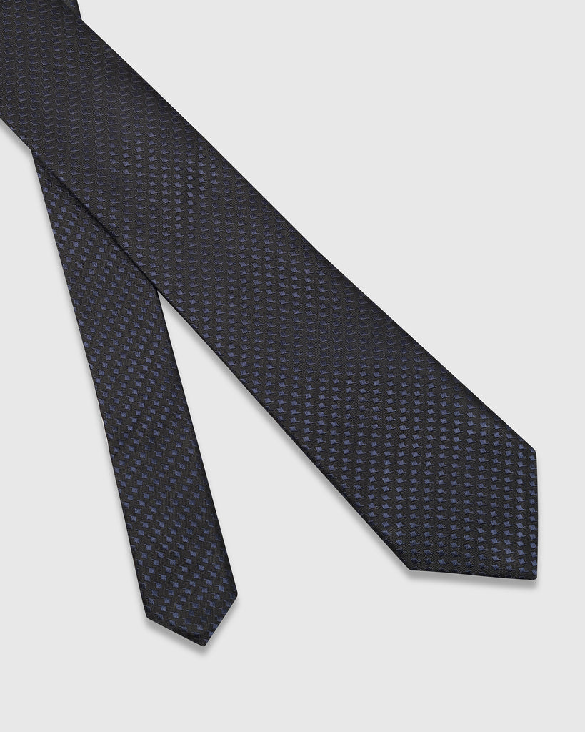 Silk Navy Printed Tie - Verly