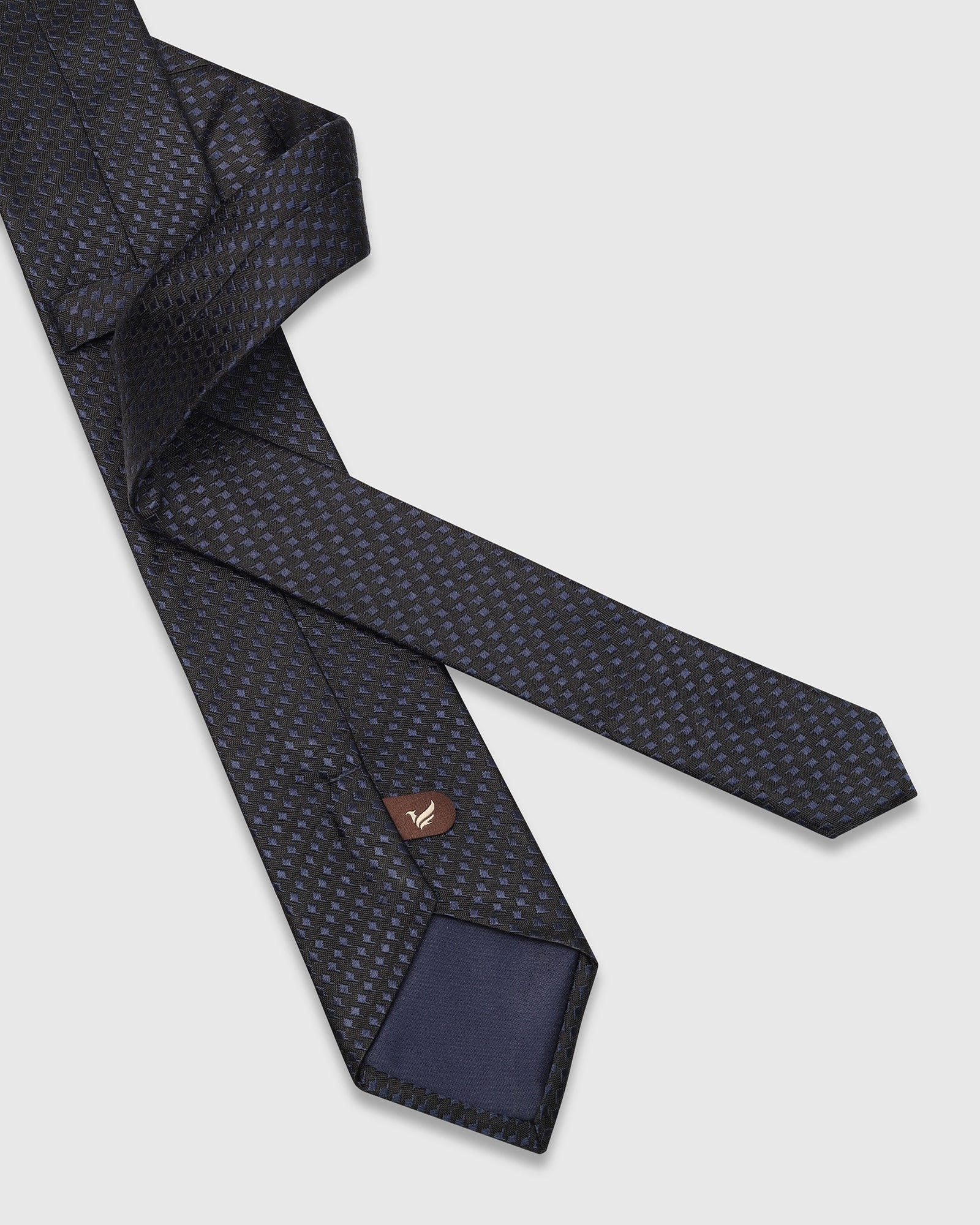 Silk Navy Printed Tie - Verly