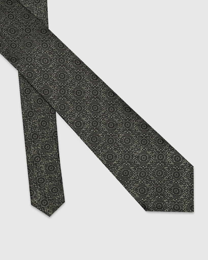 Silk Olive Printed Tie - Vagor