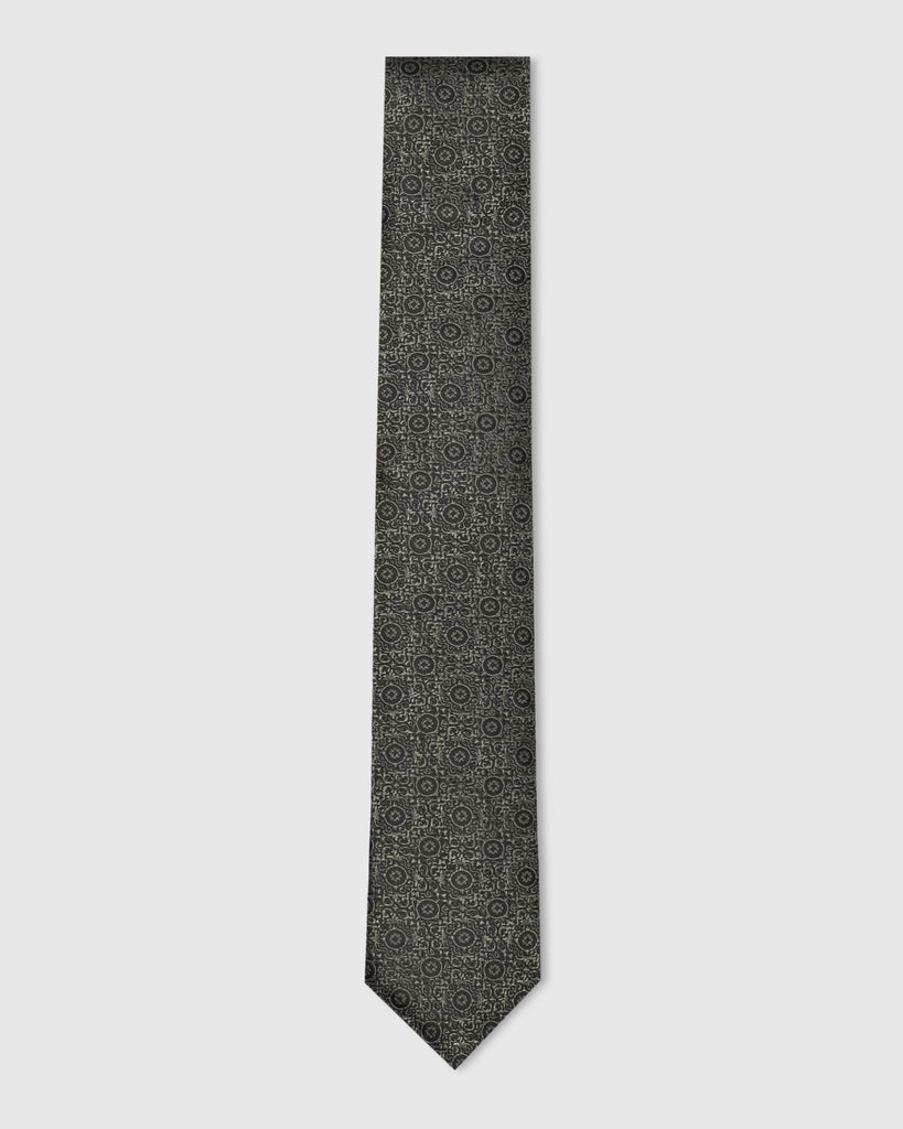 Silk Olive Printed Tie - Vagor