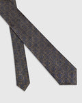 Silk Tobacco Brown Jacquard Tie - Vagor