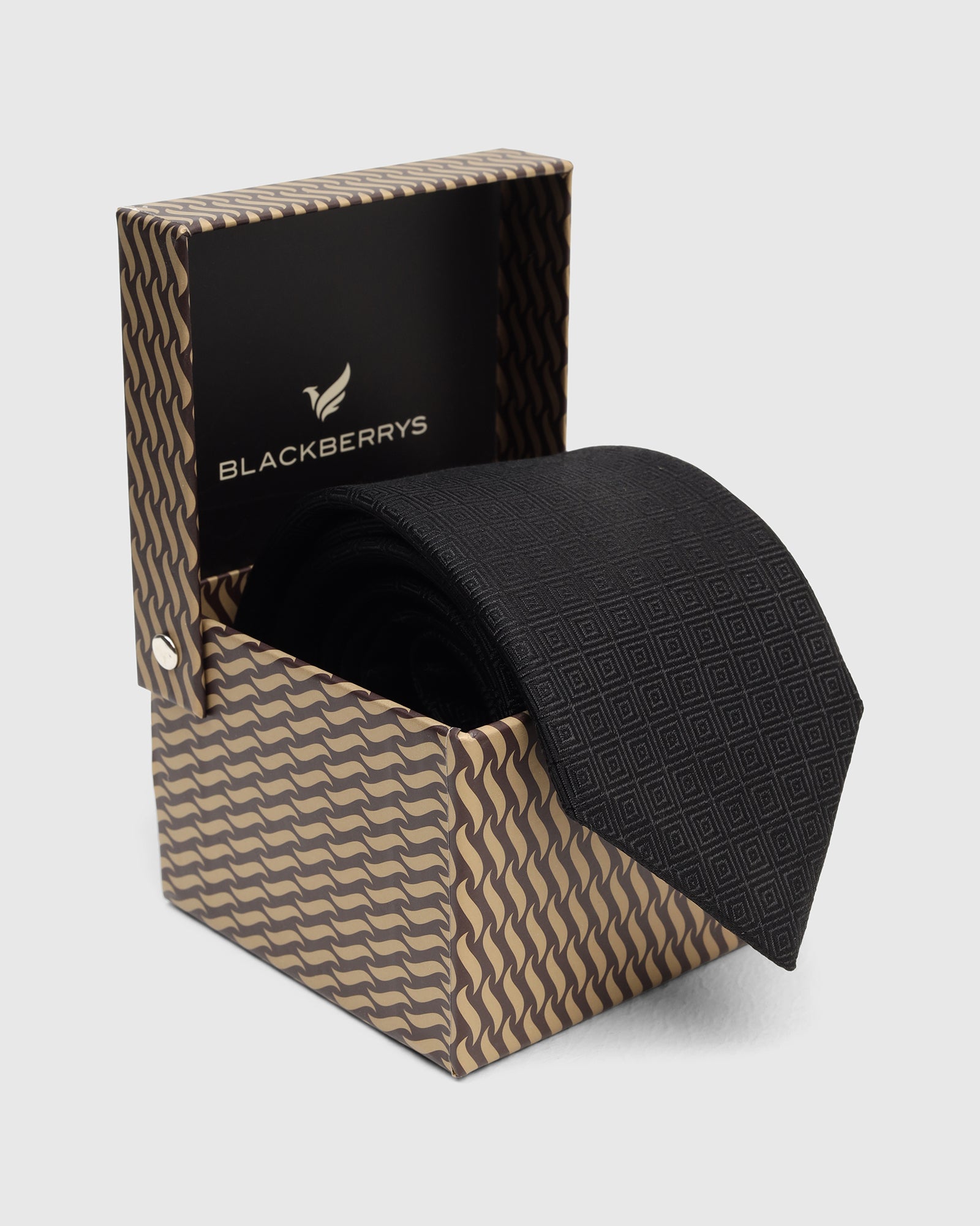 Silk Black Jacquard Tie - Varda