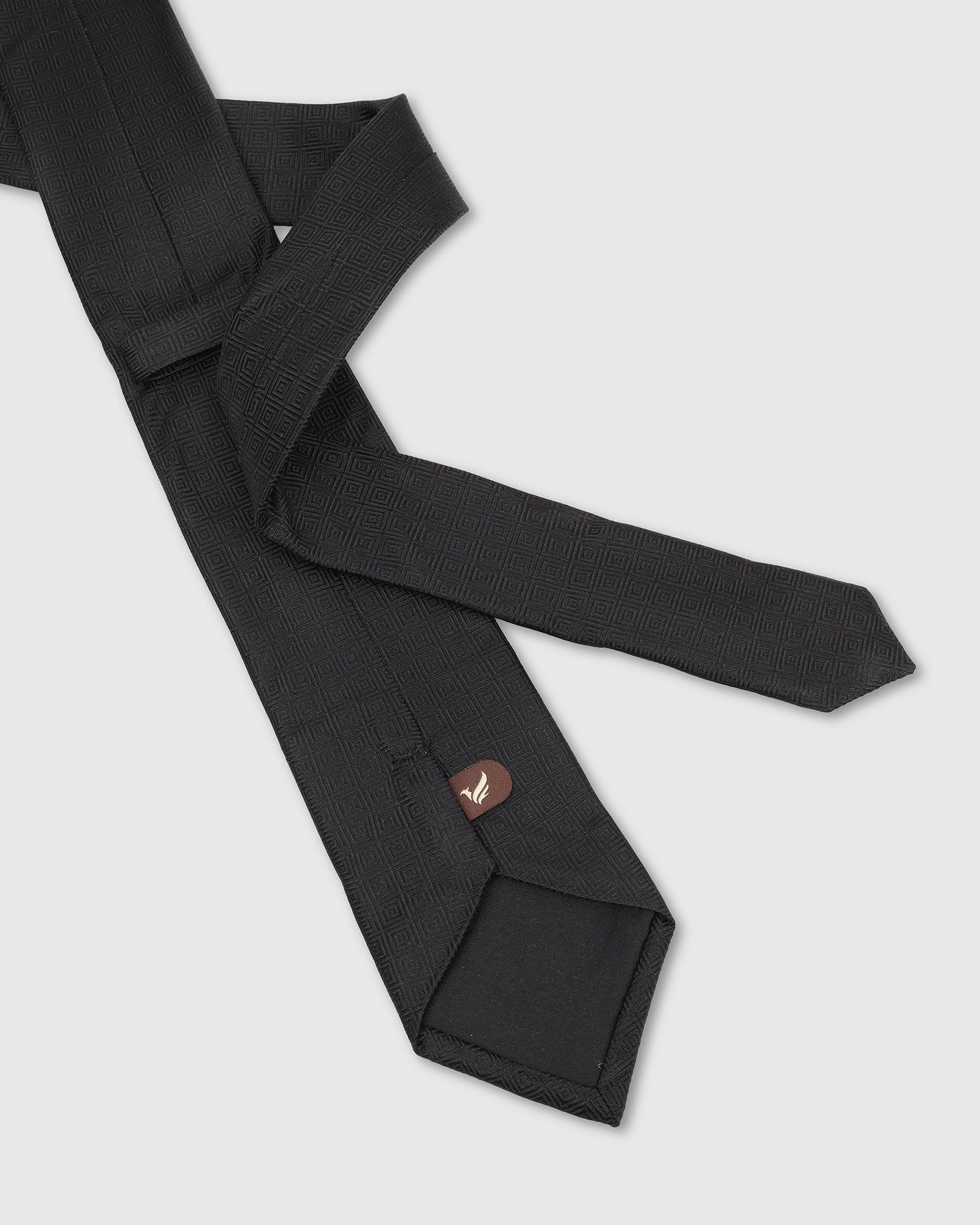 Silk Black Jacquard Tie - Varda