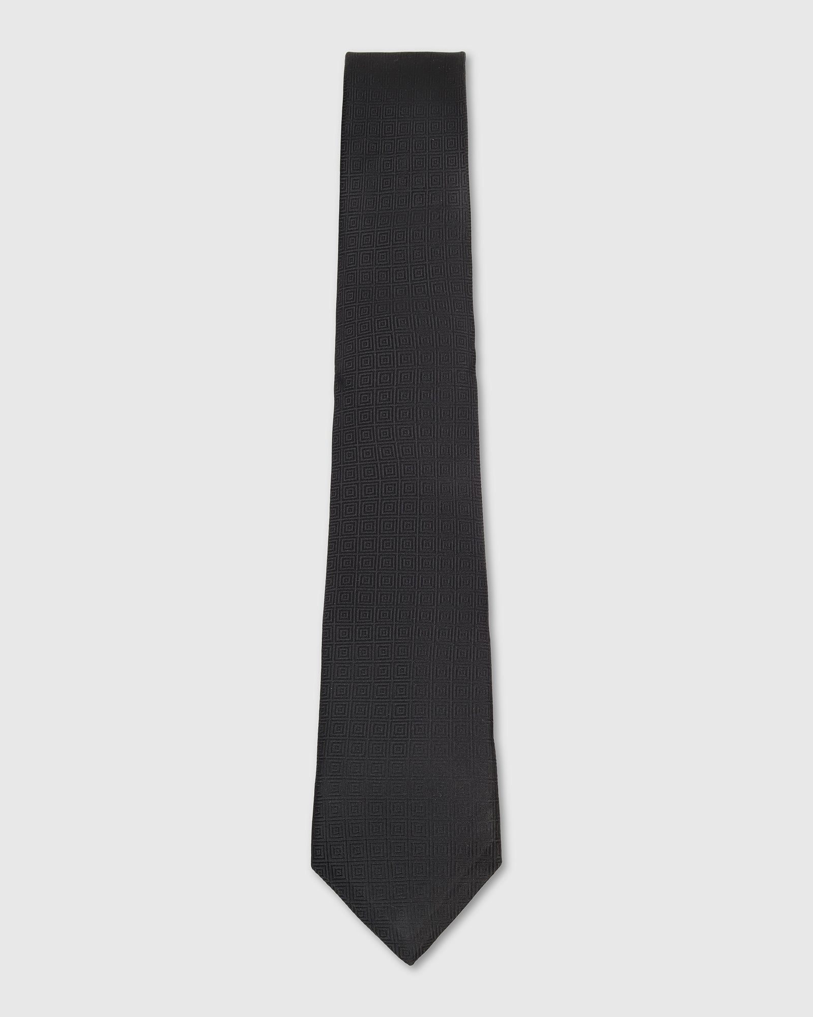 Silk Black Jacquard Tie - Varda