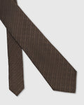 Silk Brown Jacquard Tie - Vanor
