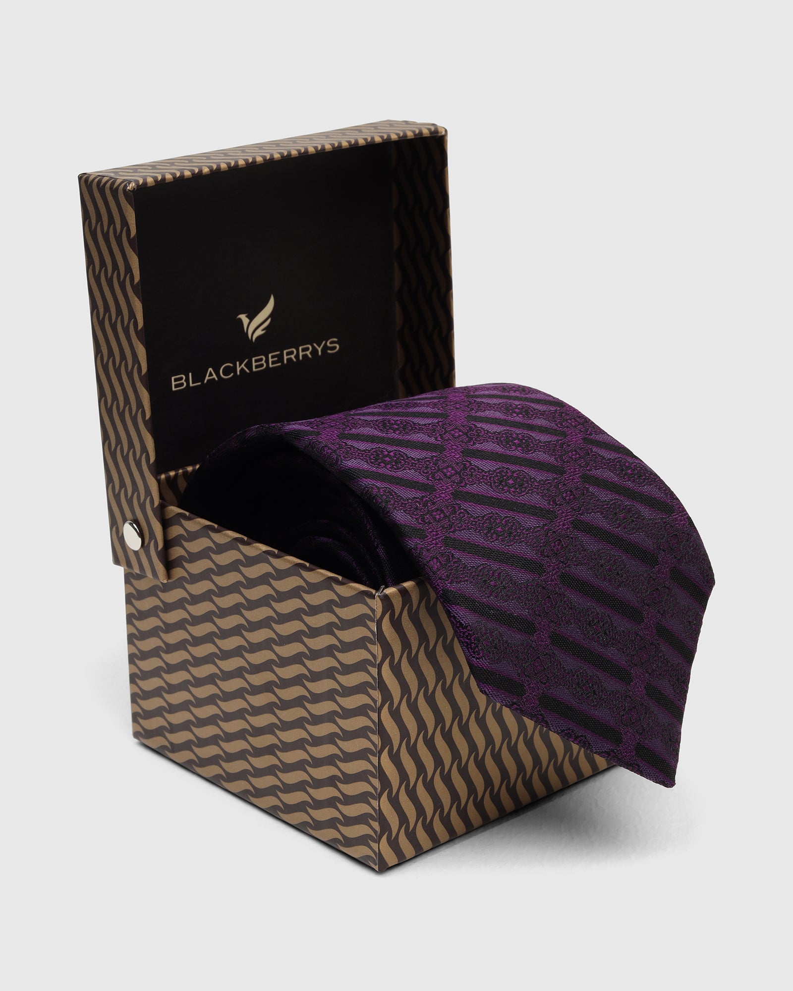 Silk Dark Purple Jacquard Tie - Vidal