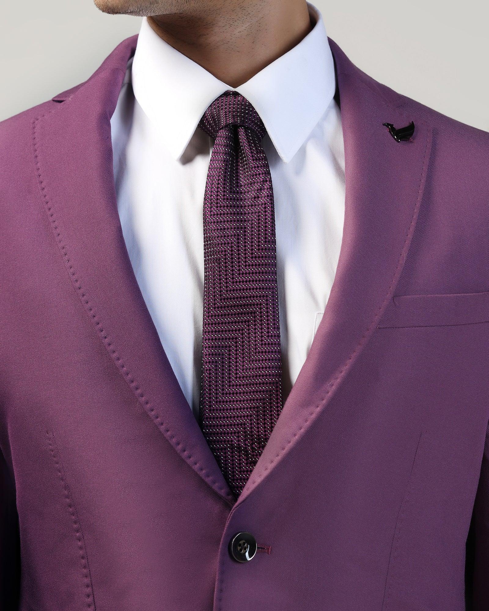 Silk Dark Purple Printed Tie - Valdimir