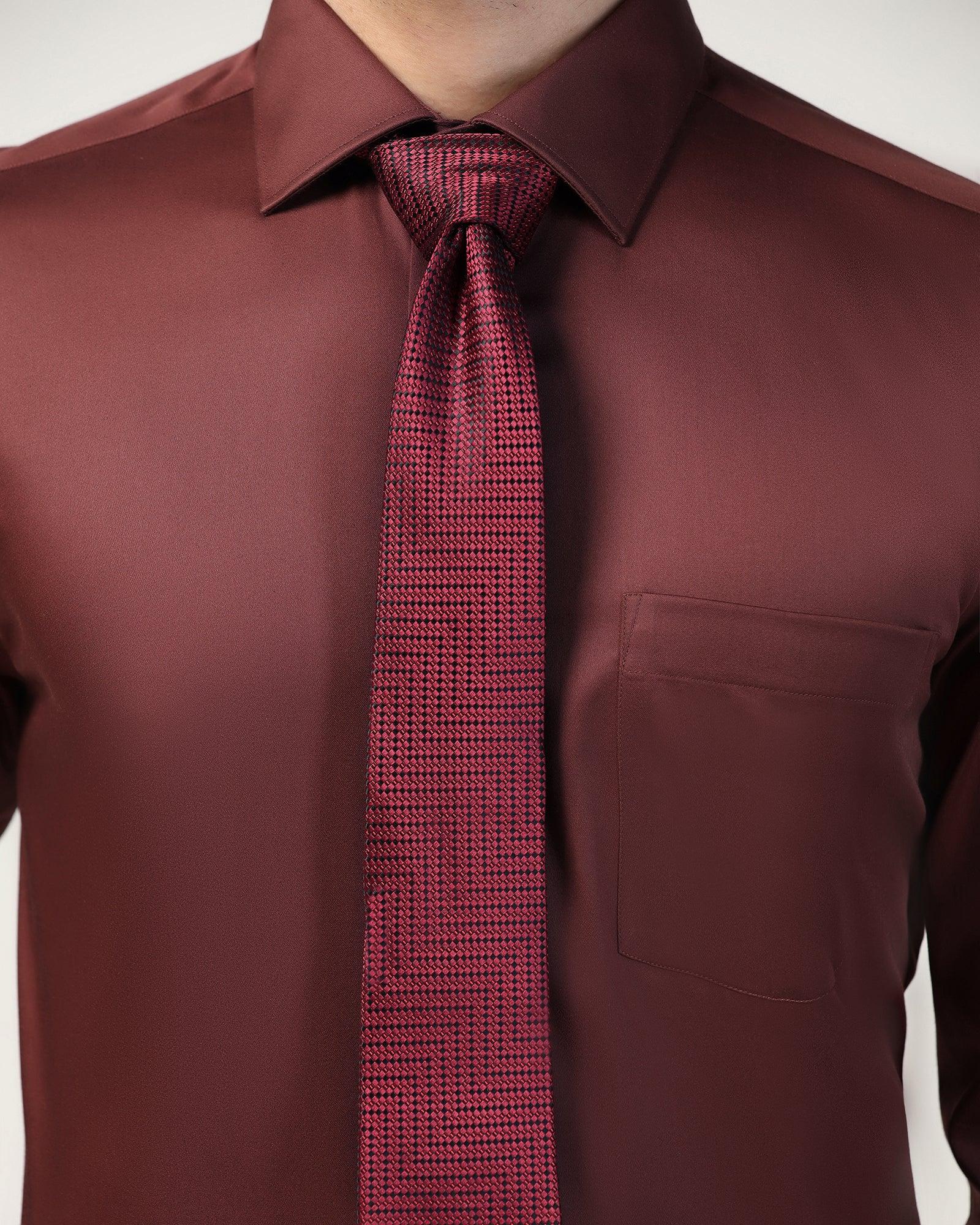 Silk Maroon Printed Tie - Valdimir