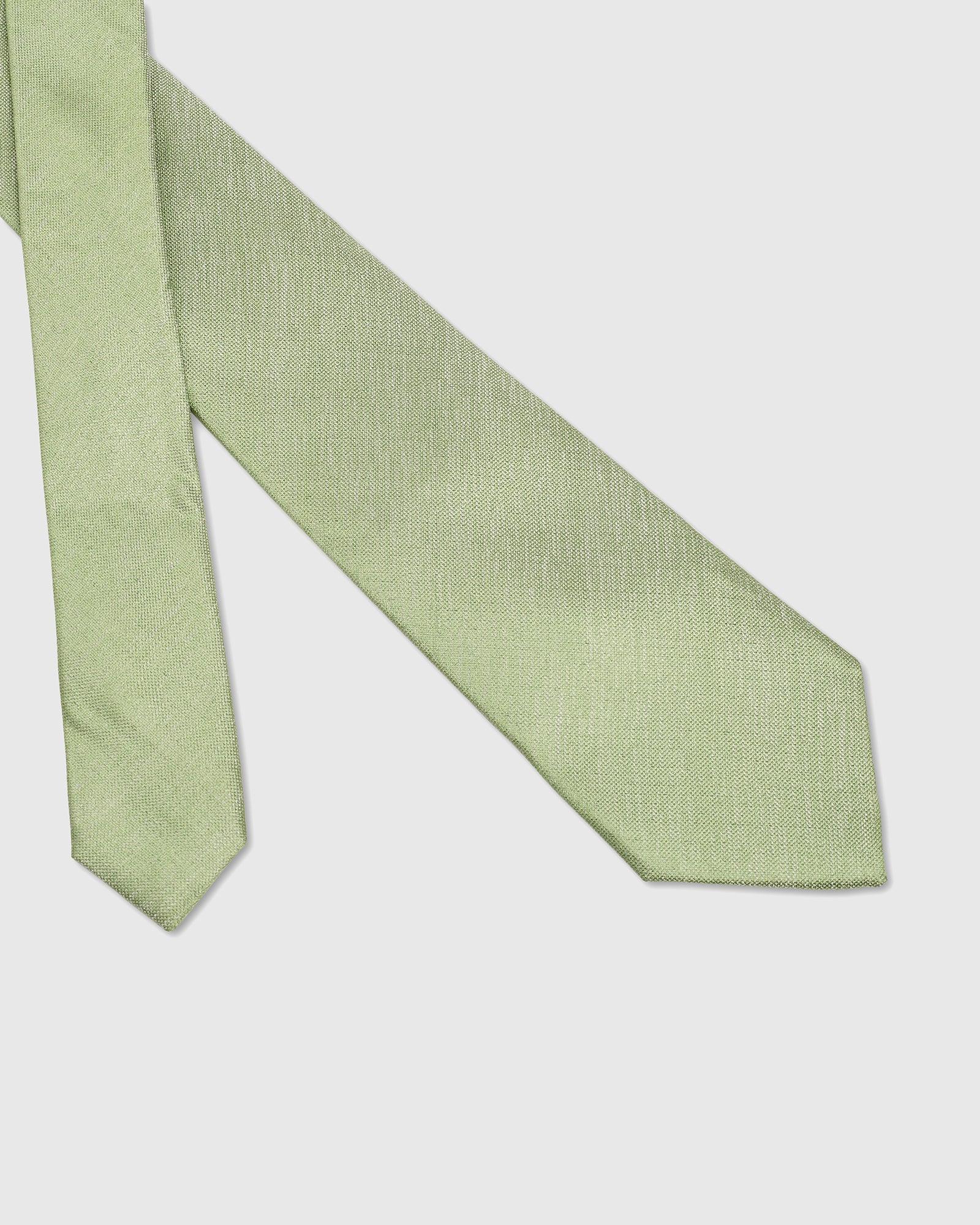 Silk Moss Green Jacquard Tie - Umeko