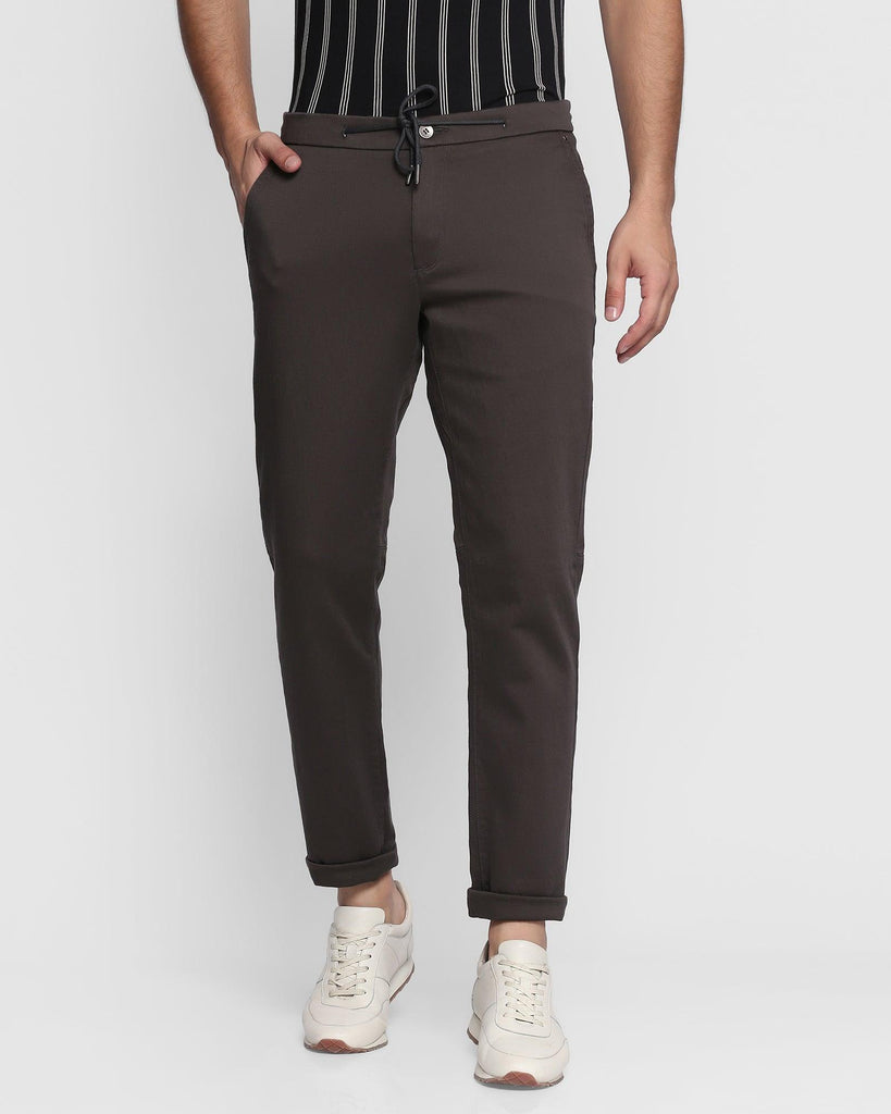 Super Slim Phoenix Casual Dark Grey Textured Khakis - Skin