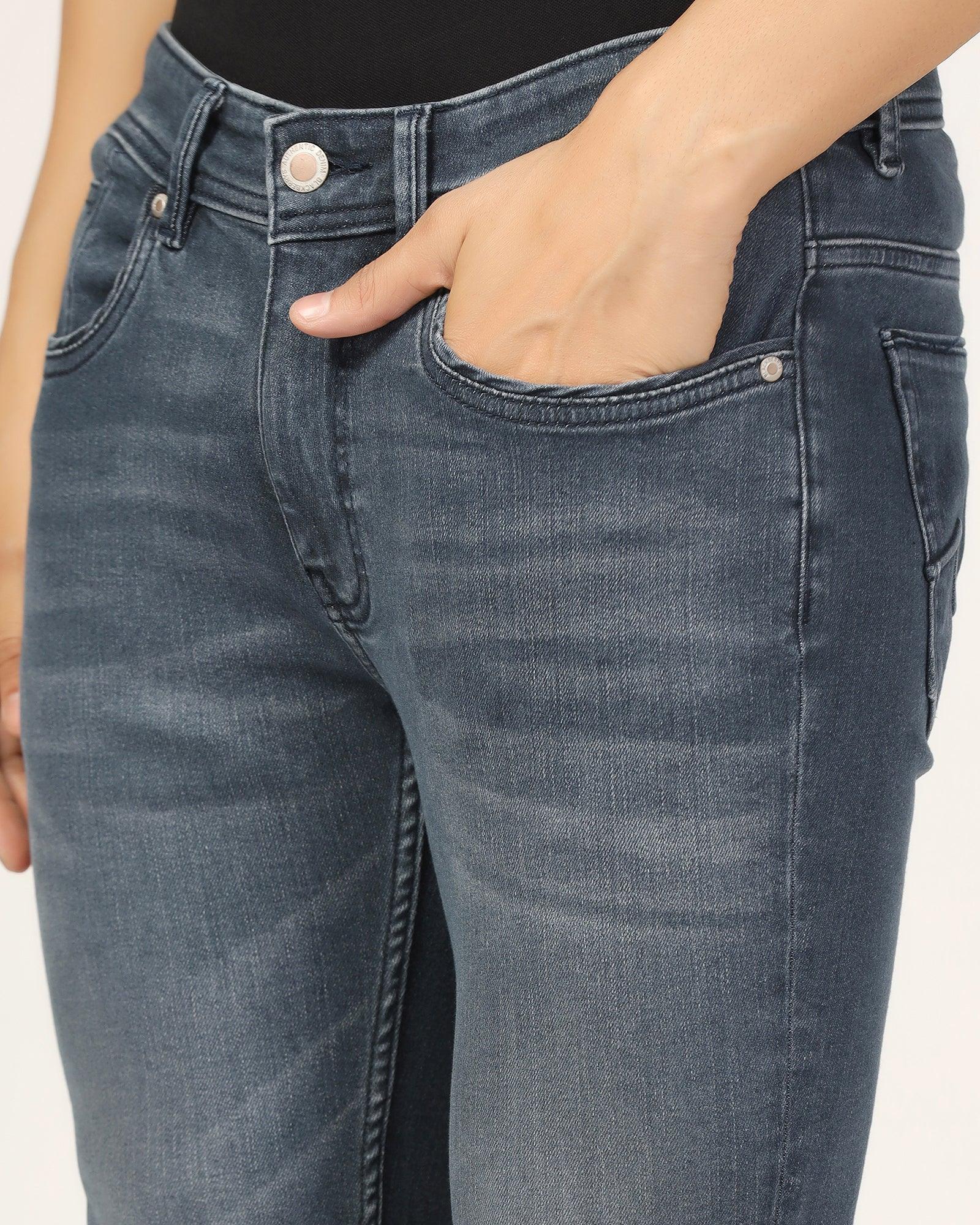 Skinny Cropped Fiji Fit Indigo Blue Textured Jeans - Rocio