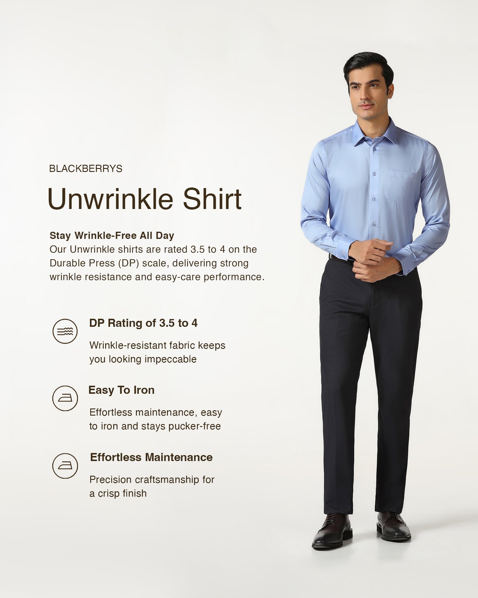 Sky Blue Non Iron Solid Shirt - Sailor