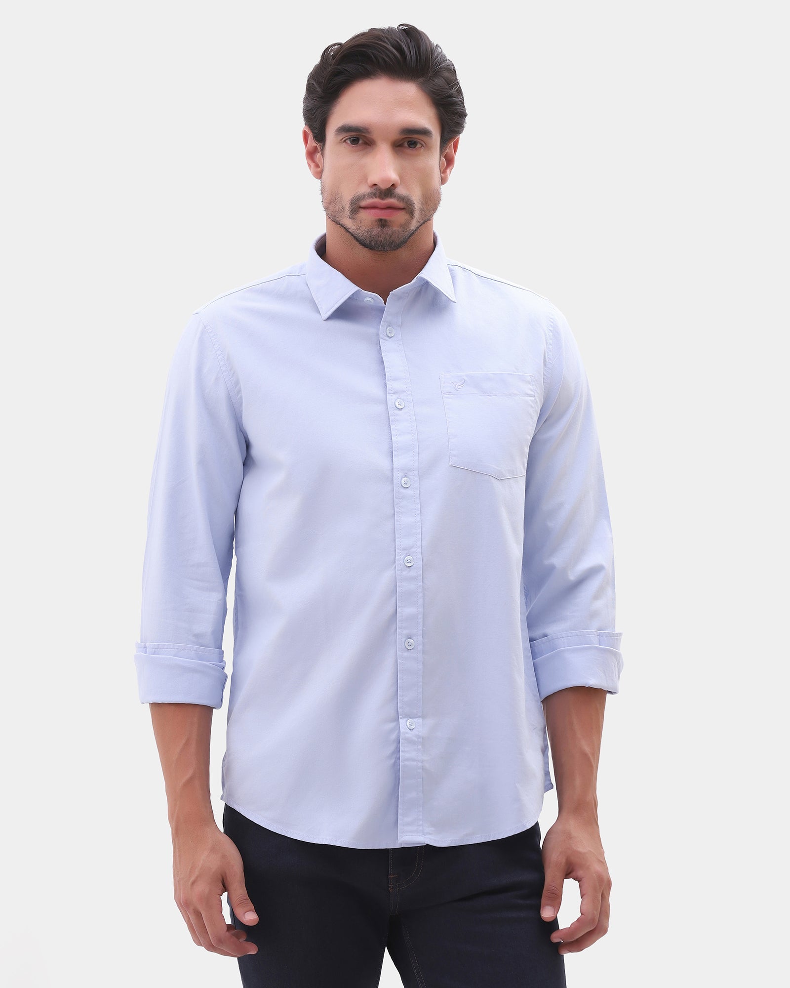 Sky Blue Printed Shirt - Gebbew