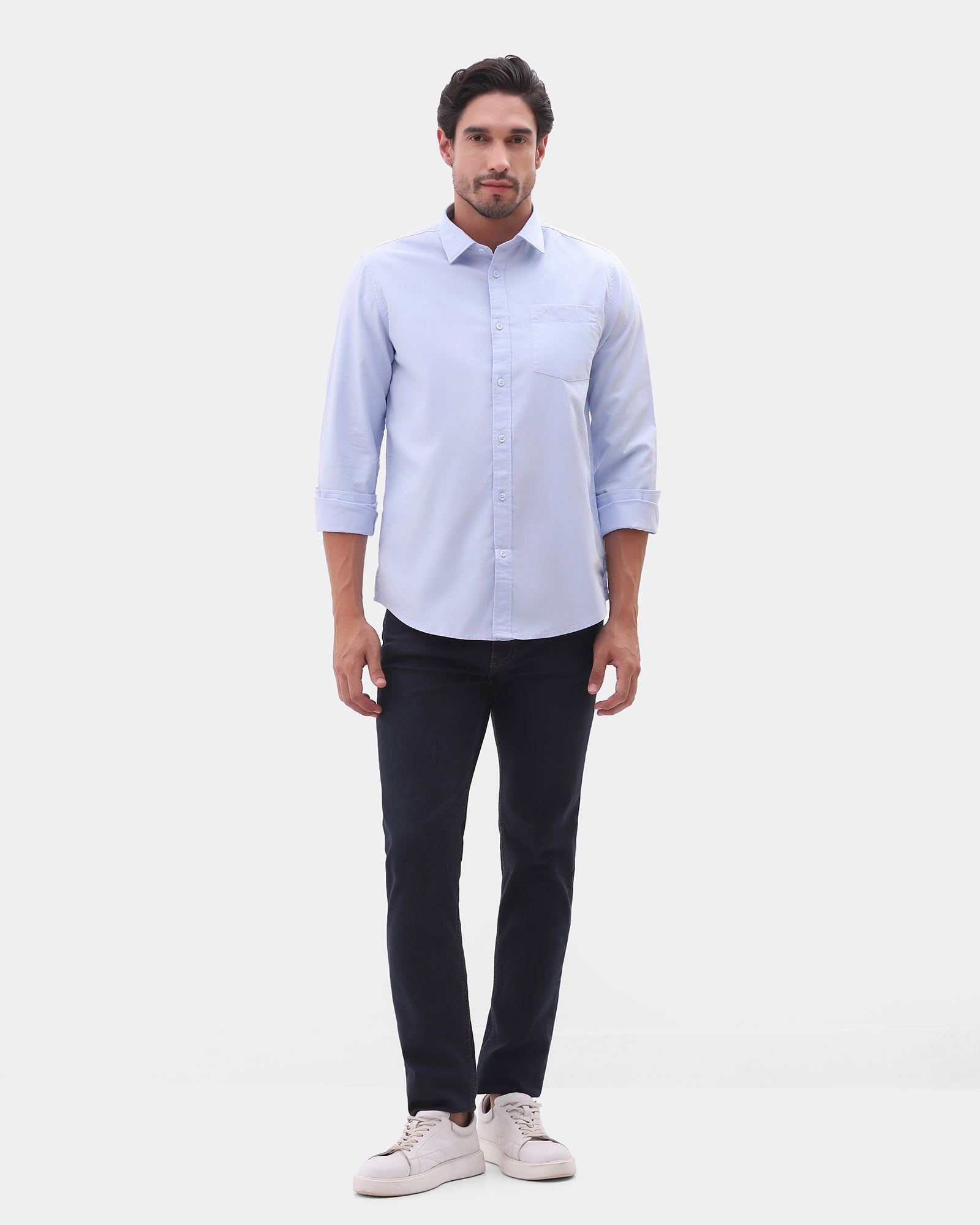 Sky Blue Printed Shirt - Gebbew