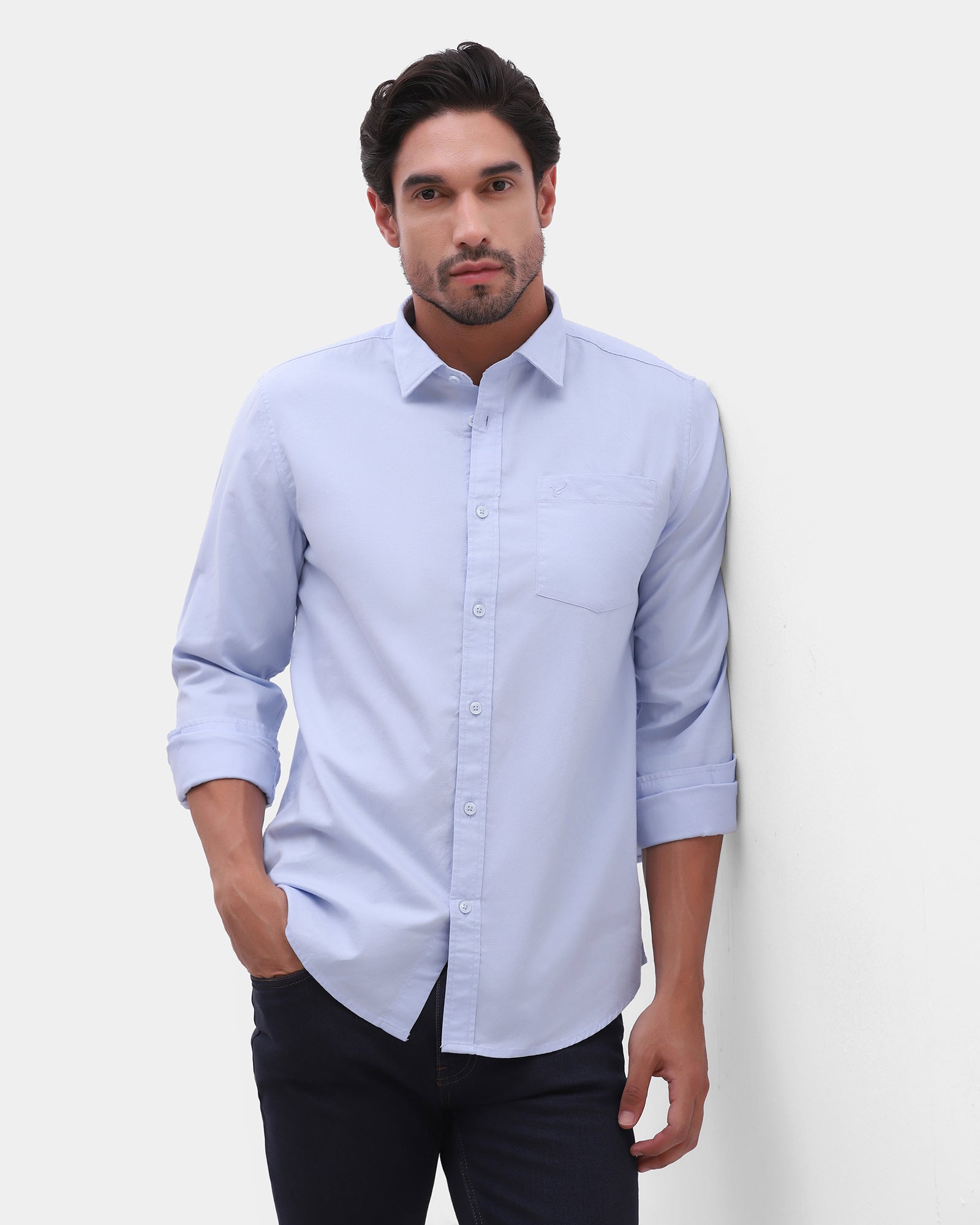 Sky Blue Printed Shirt - Gebbew
