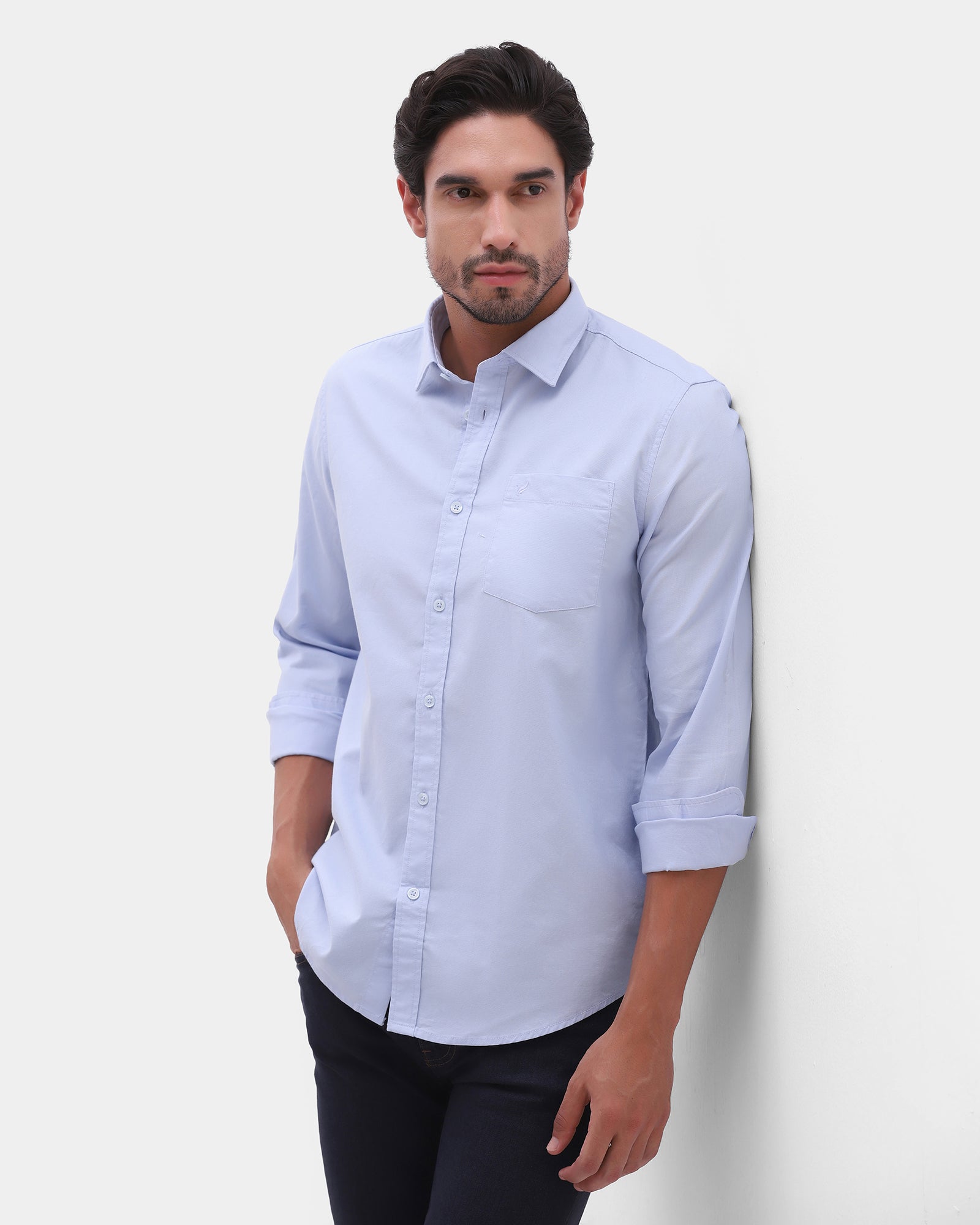 Sky Blue Printed Shirt - Gebbew