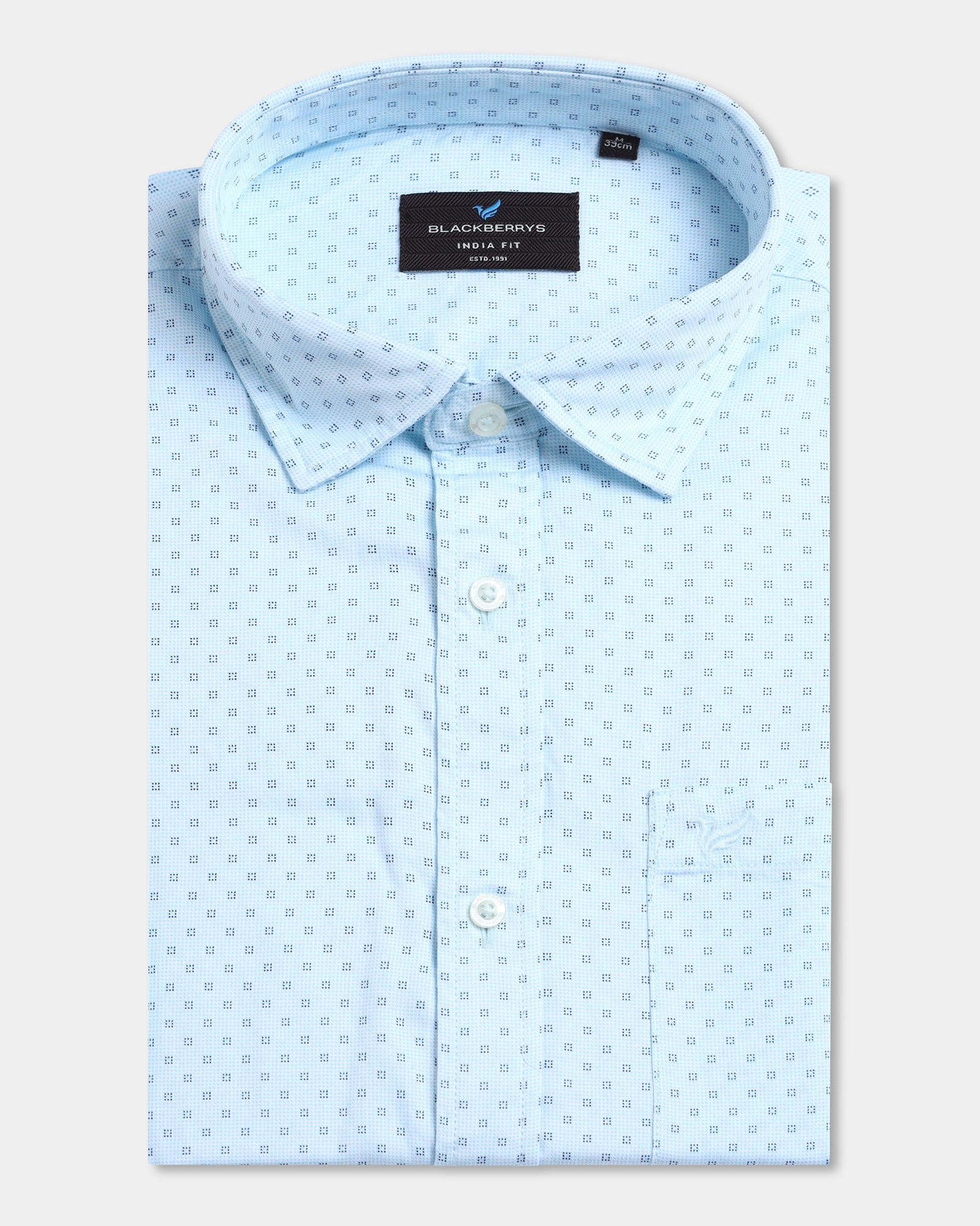 Sky Blue Printed Shirt - Sarol