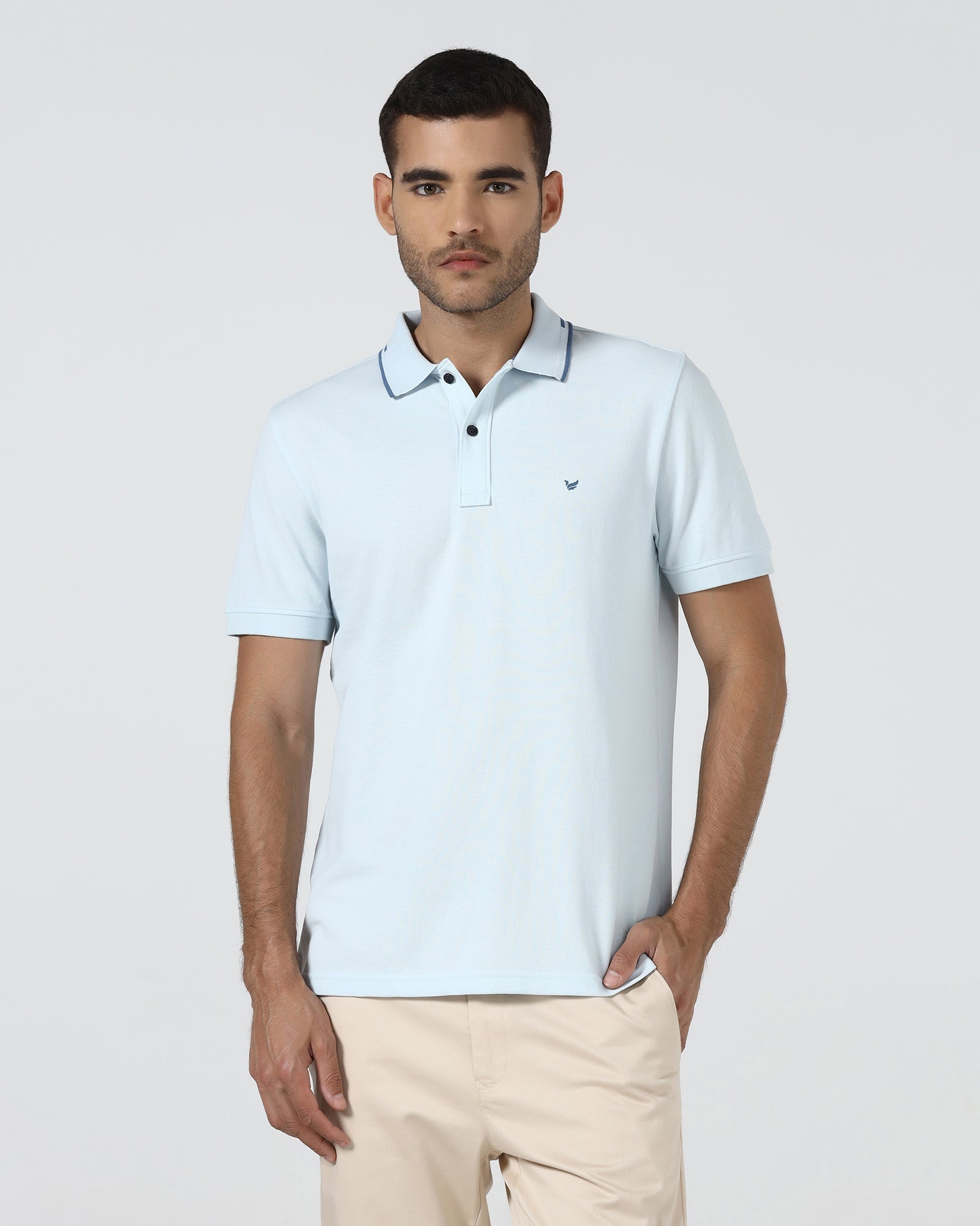 Sky Blue Solid Polo - Branch