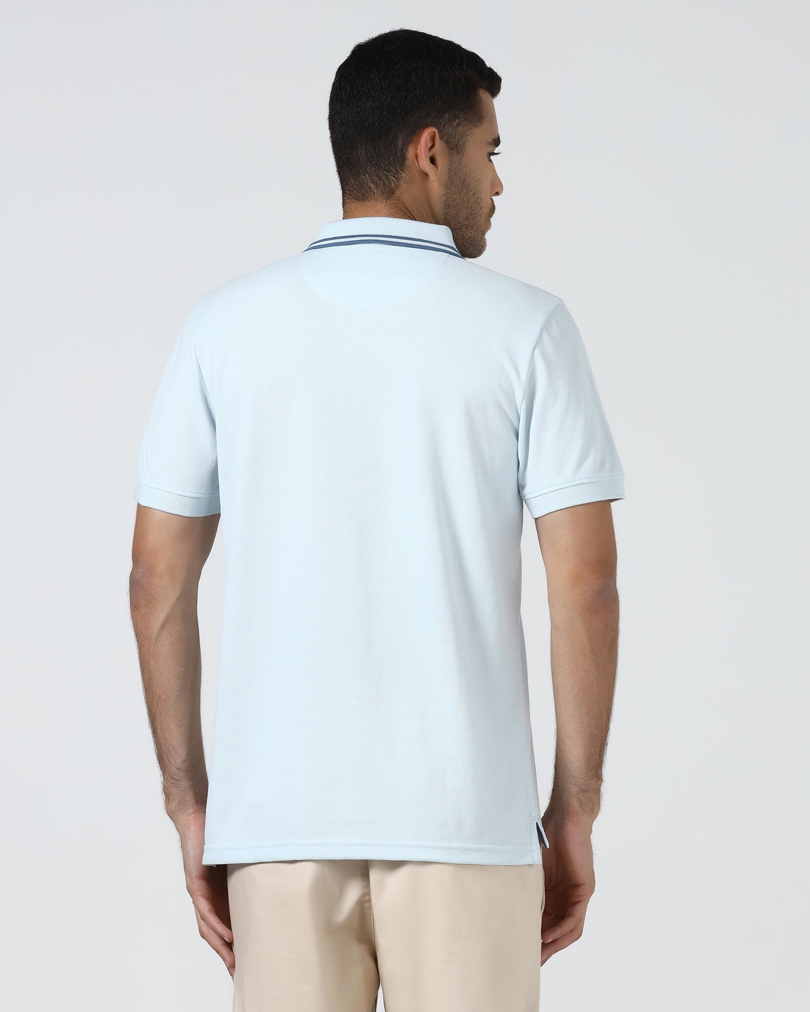 Sky Blue Solid Polo - Branch