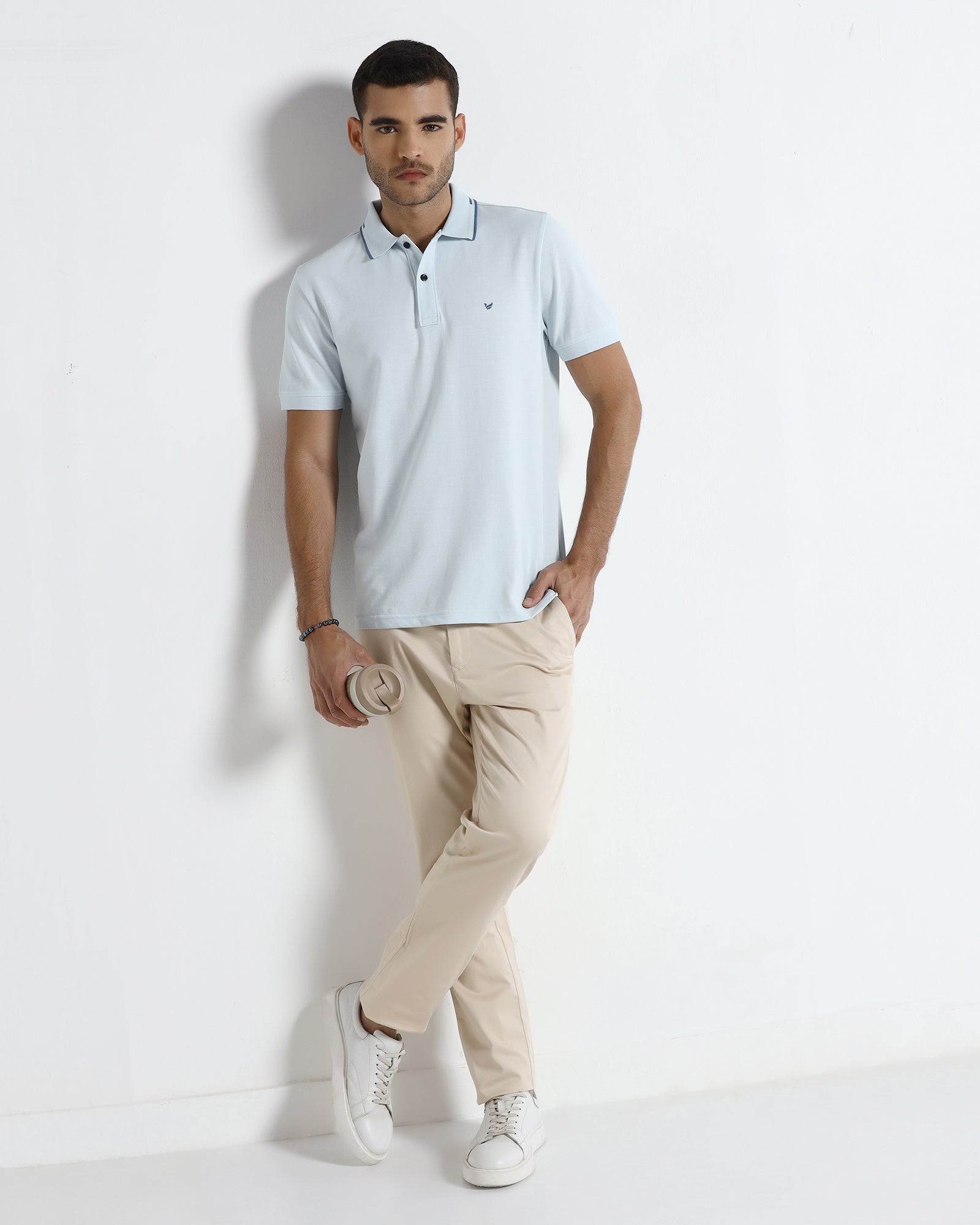 Sky Blue Solid Polo - Branch