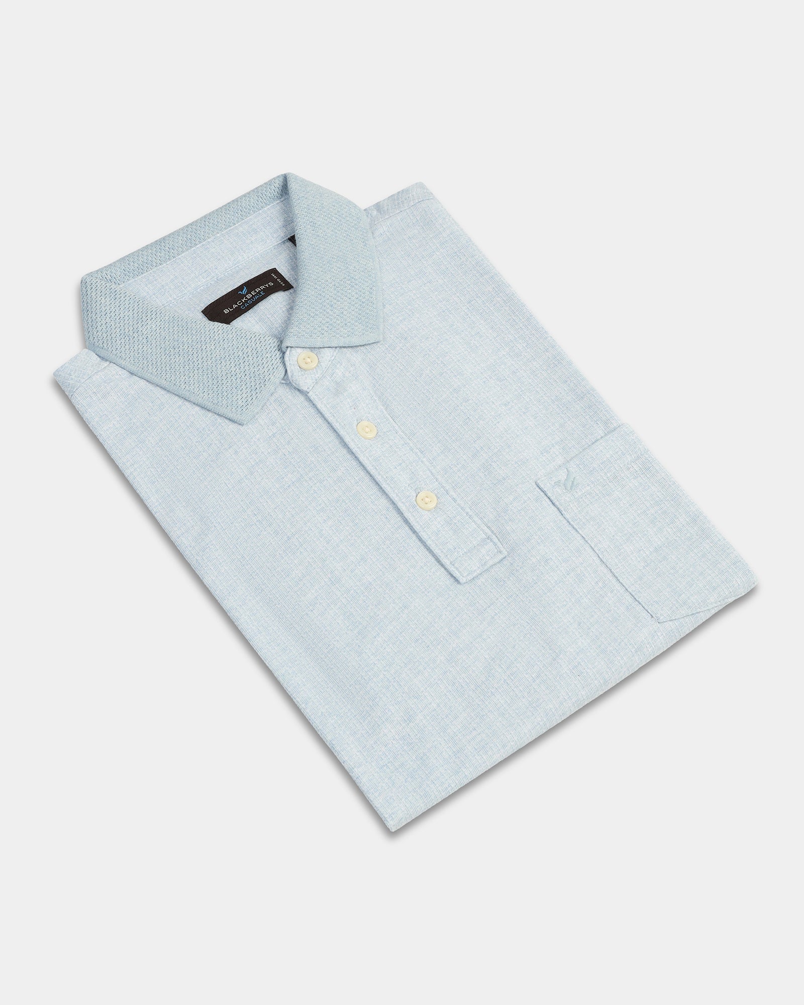 Sky Blue Textured Polo - Shepred