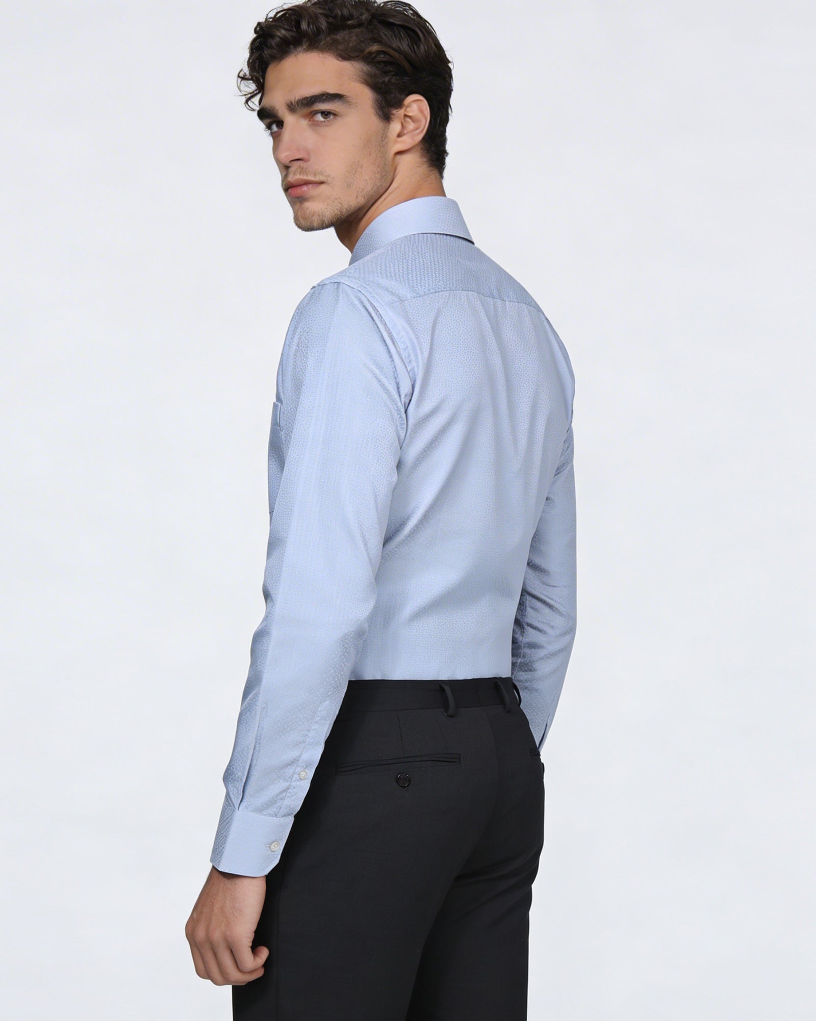 Sky Blue Textured Shirt