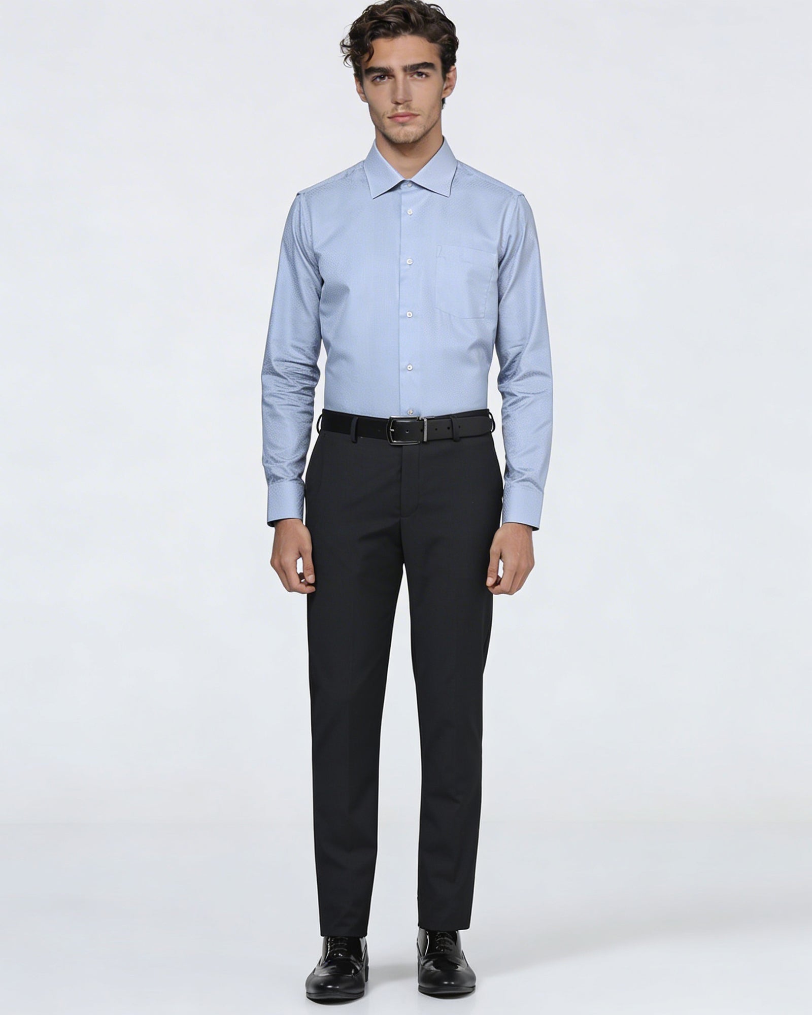 Sky Blue Textured Shirt