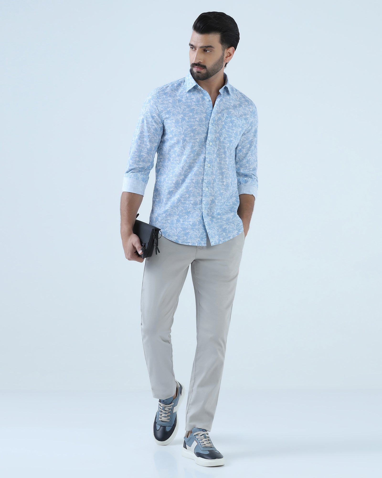Sky Textured Khakis - Monk
